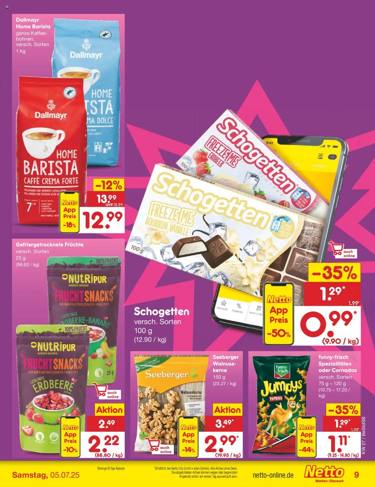 Netto Marken-Discount Prospekt 	 - gültig ab dem 30.06.2025 | Seite: 11 | Produkte: Kaffee, Funny frisch, Bourbon, Chips