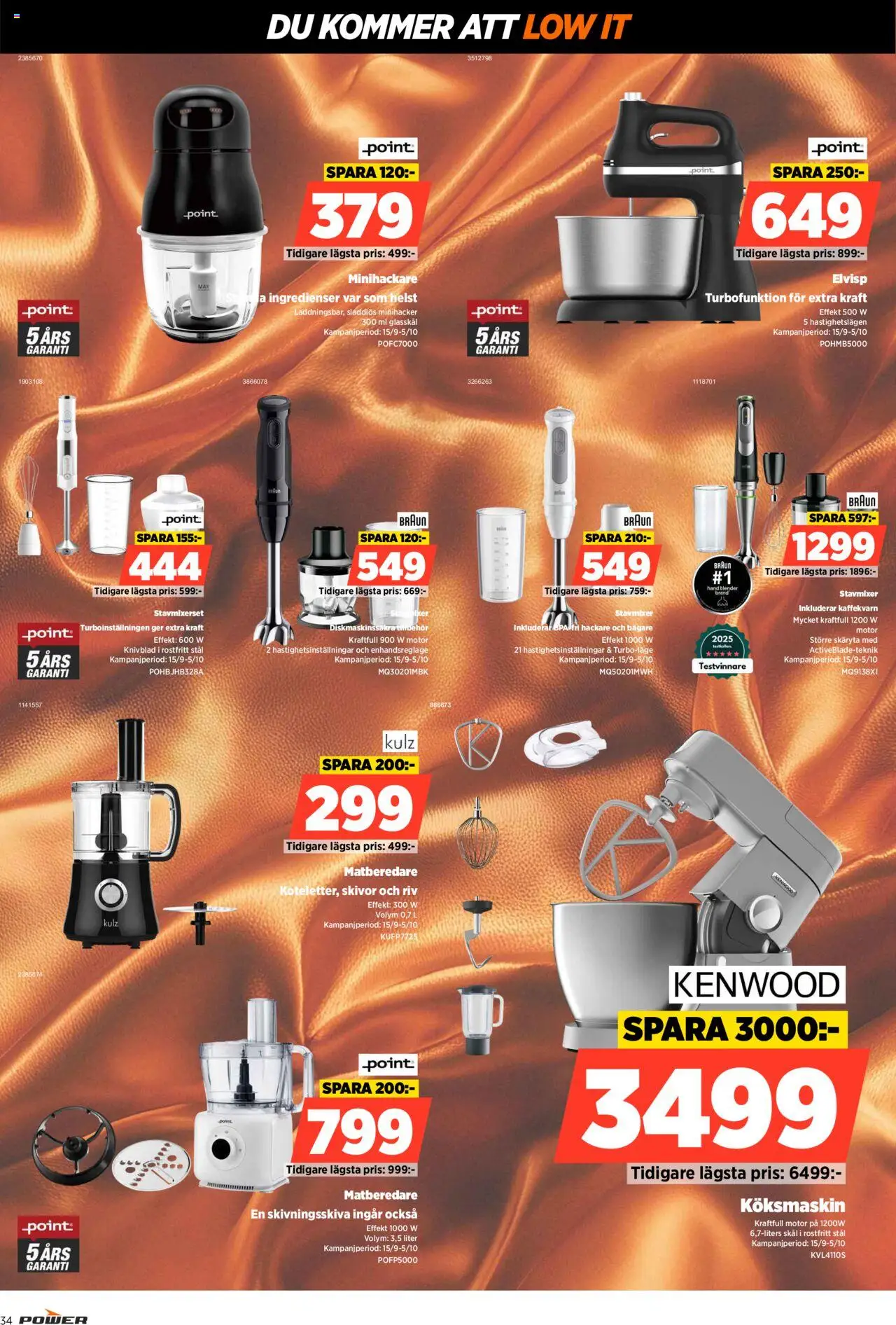 Power reklamblad aktuell från 22.09.2025 | Sida: 34 | Produkter: Stavmixer, Matberedare, Elvisp, Blender