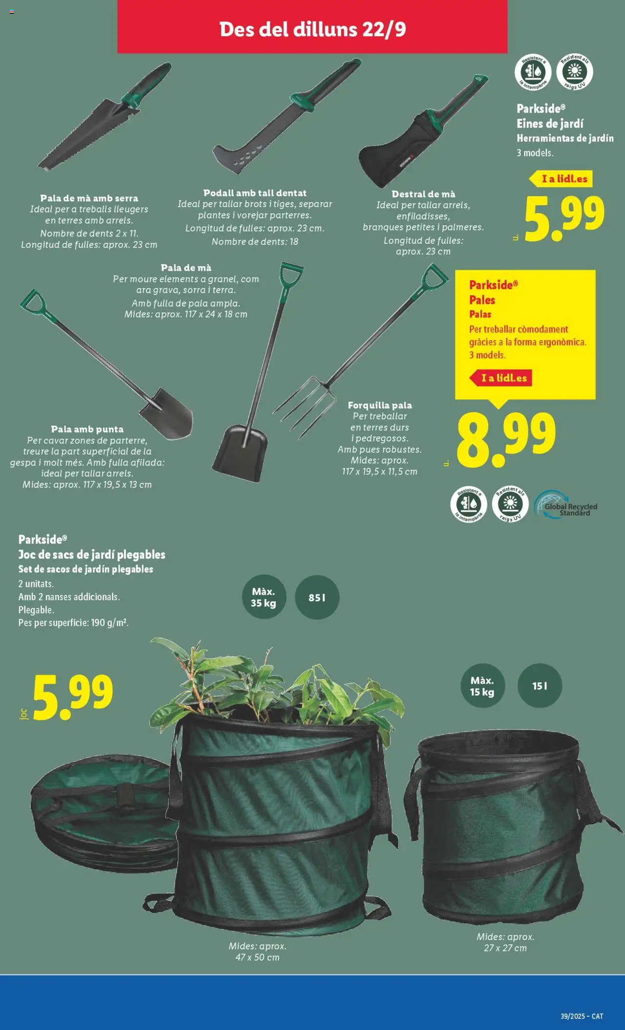 Lidl folleto de bazar │ válido desde el 22.09.2025 | Página: 15