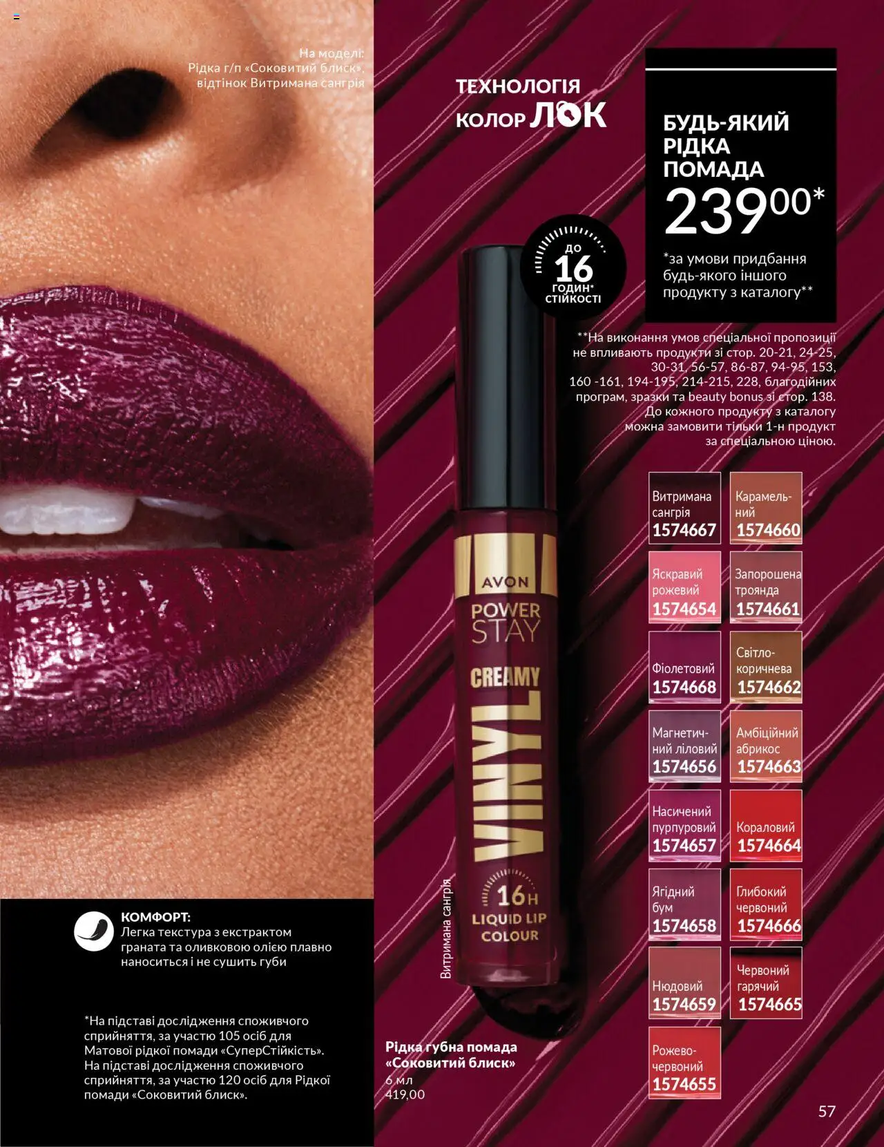 AVON Kаталог - дійснийкції з 01.10.2025 | Сторінка: 57 | Товари: Помада, Абрикос