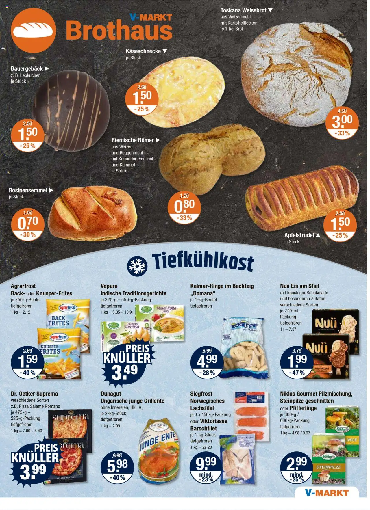 V-Markt - Hallertau / Oberpfalz – gültig ab 23.10.2025 | Seite: 5 | Produkte: Schokolade, Pizza, Eis, Ente