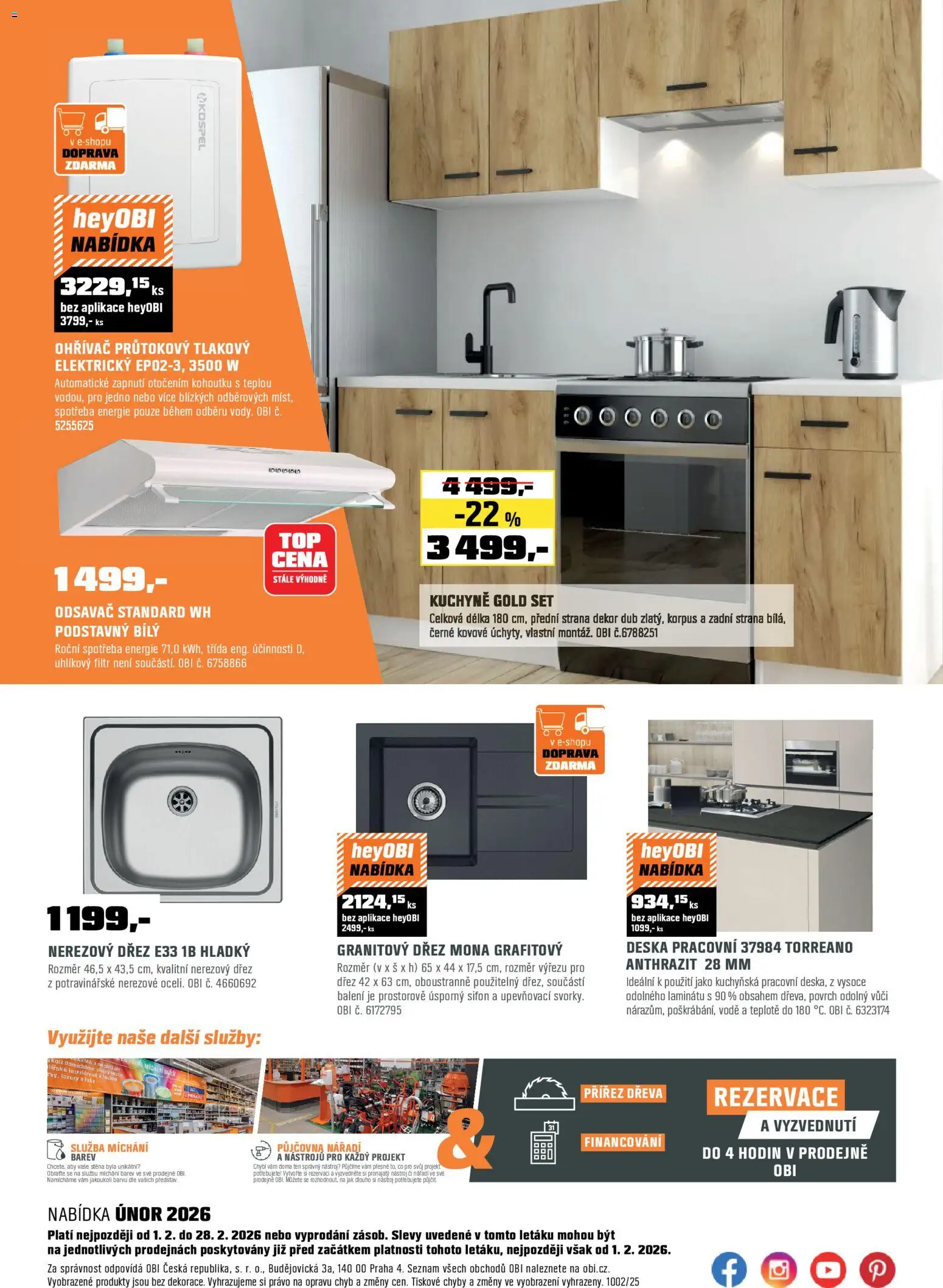 OBI leták od 01.02.2026 | Strana: 19 | Produkty: Dřez, Nářadí, Kuchyně