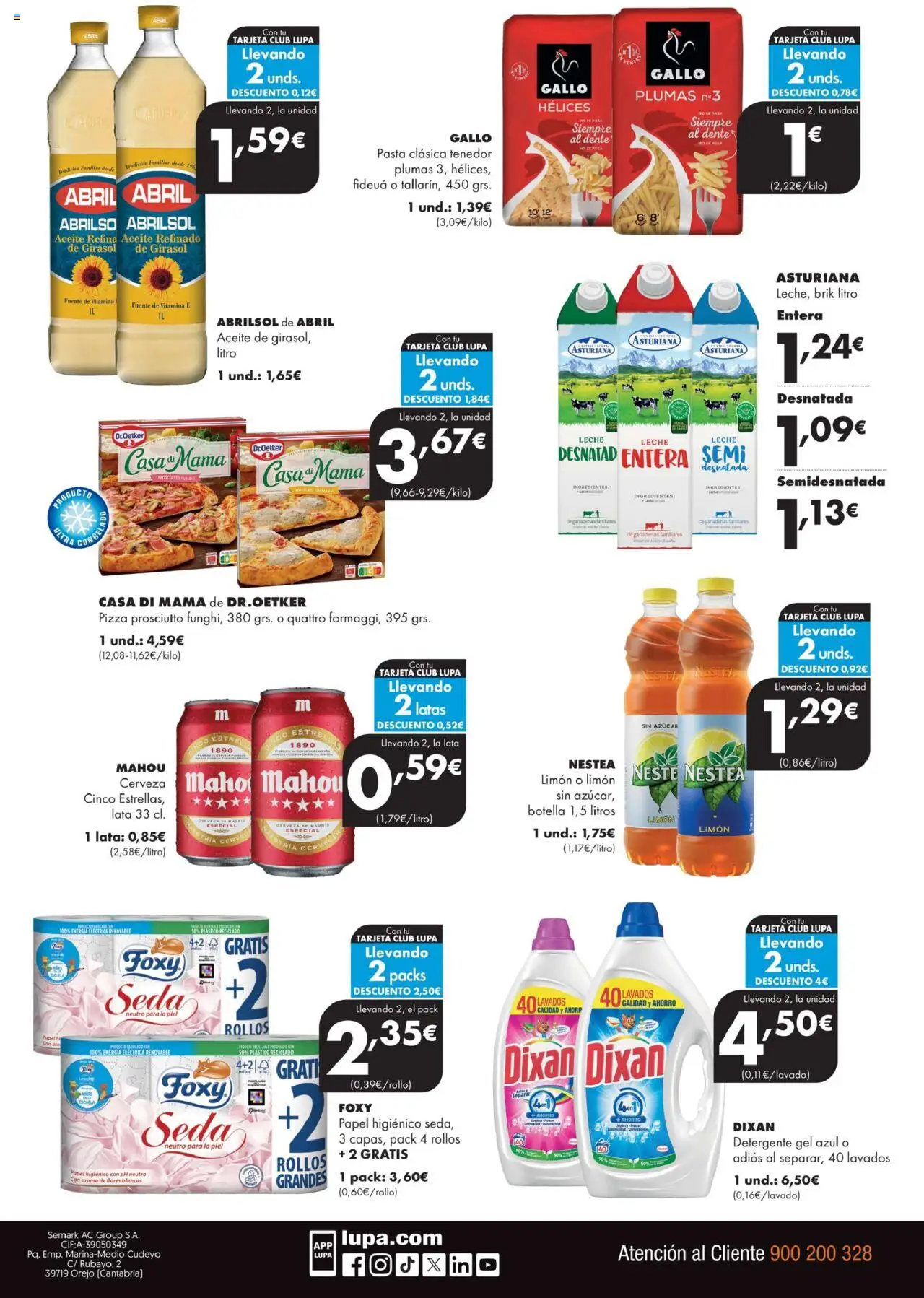 Lupa Supermercados folleto │ válido desde el 25.09.2025 | Página: 4 | Productos: Leche entera, Detergente, Aceite, Cerveza