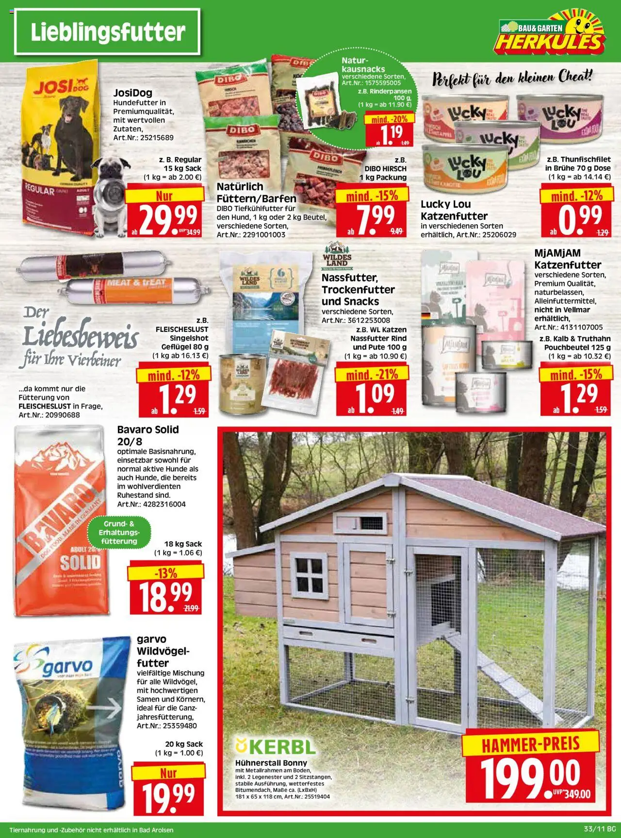 HERKULES - Bau & Garten - gültig ab dem 11.08.2025 | Seite: 11 | Produkte: Pute, Katzenfutter, Bad