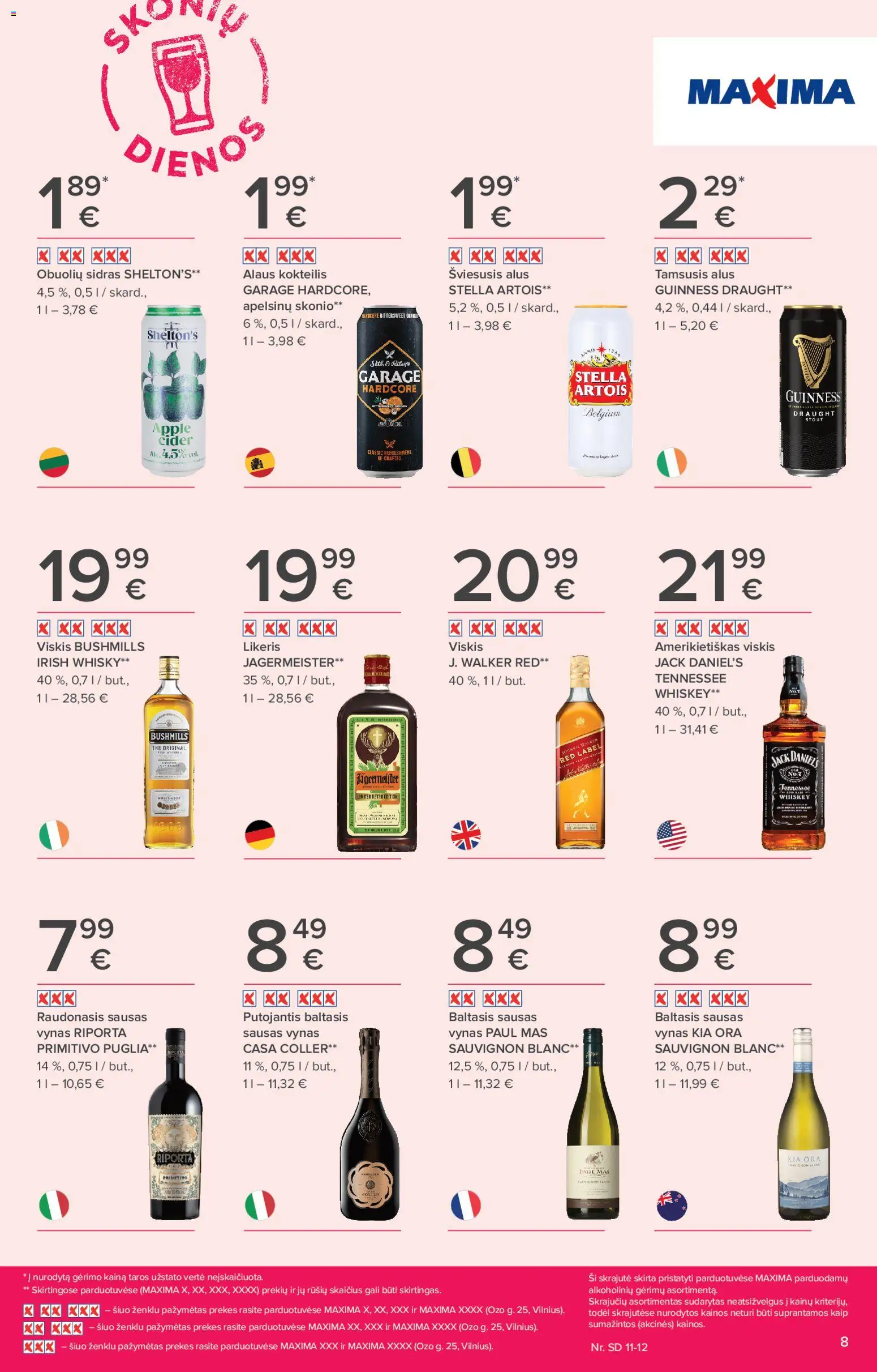 MAXIMA akcijos nuo 30.10.2025 | Puslapis: 8 | Prekių: Viskis, Vynas, Alus