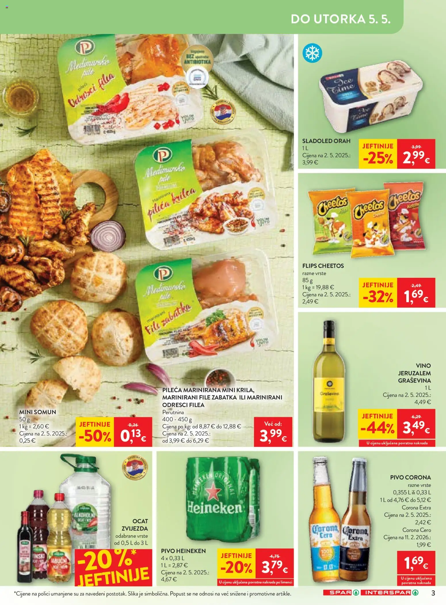 Spar katalog | vrijedi od 27.04.2026 | Stranica: 3 | Proizvodi: Somun, Flips, Heineken, Ocat