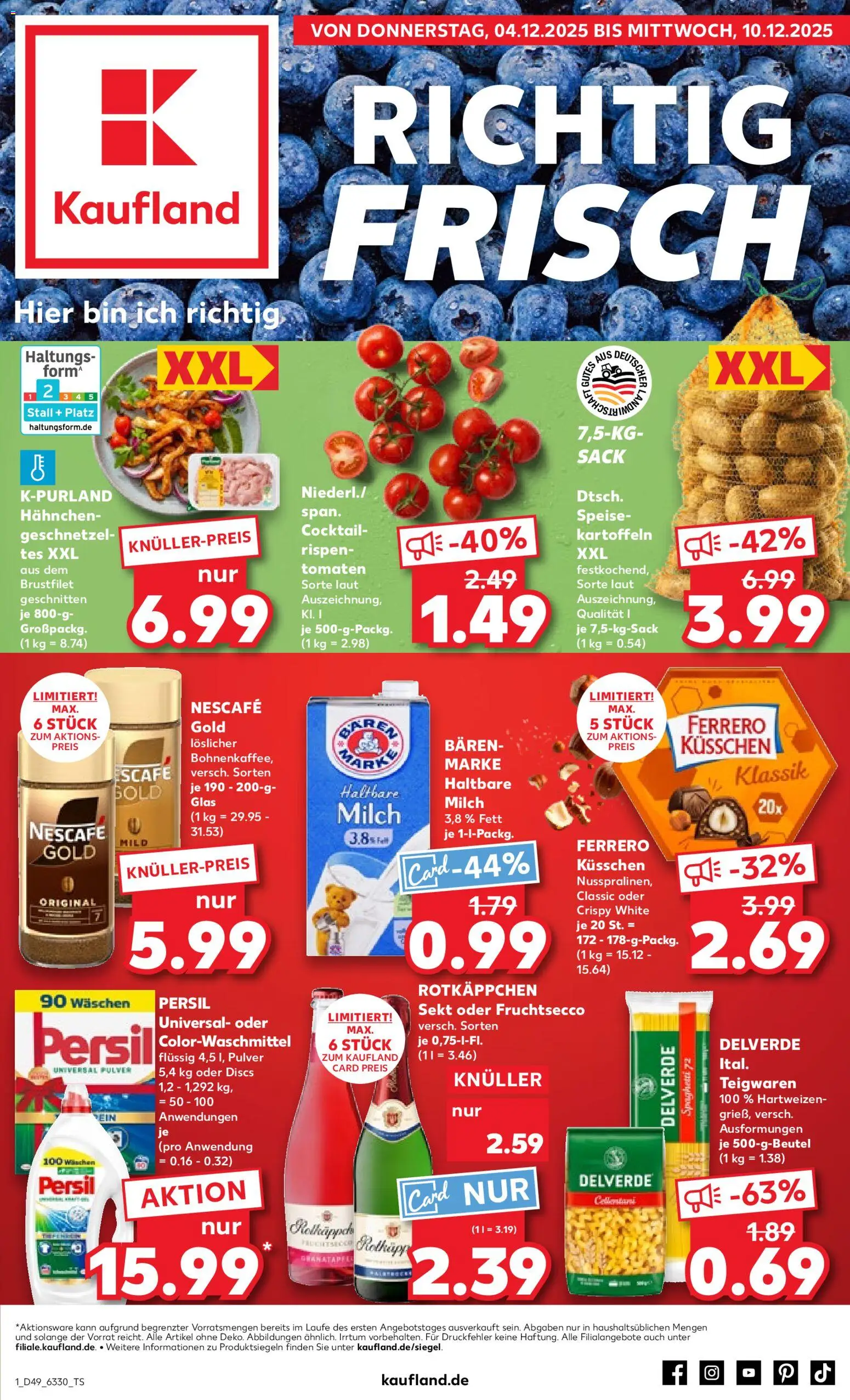 Kaufland prospekt Hamburg	 – gültig ab 04.12.2025 | Seite: 1 | Produkte: Granatapfel, Milch, Sekt, Kartoffeln