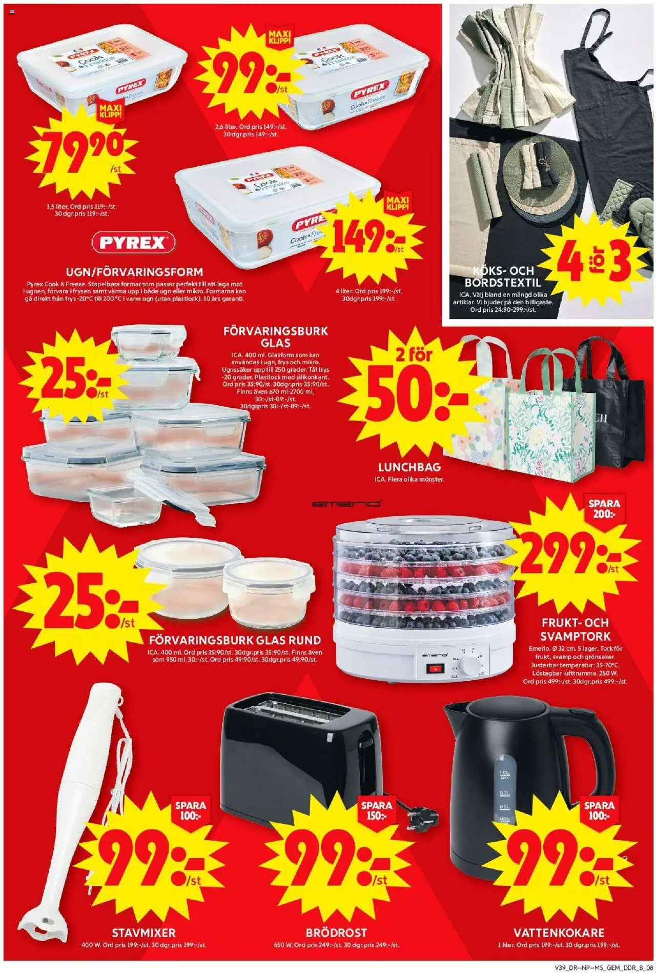 ICA Maxi reklamblad aktuell från 22.09.2025 | Sida: 17 | Produkter: Vattenkokare, Brödrost, Svamp, Stavmixer