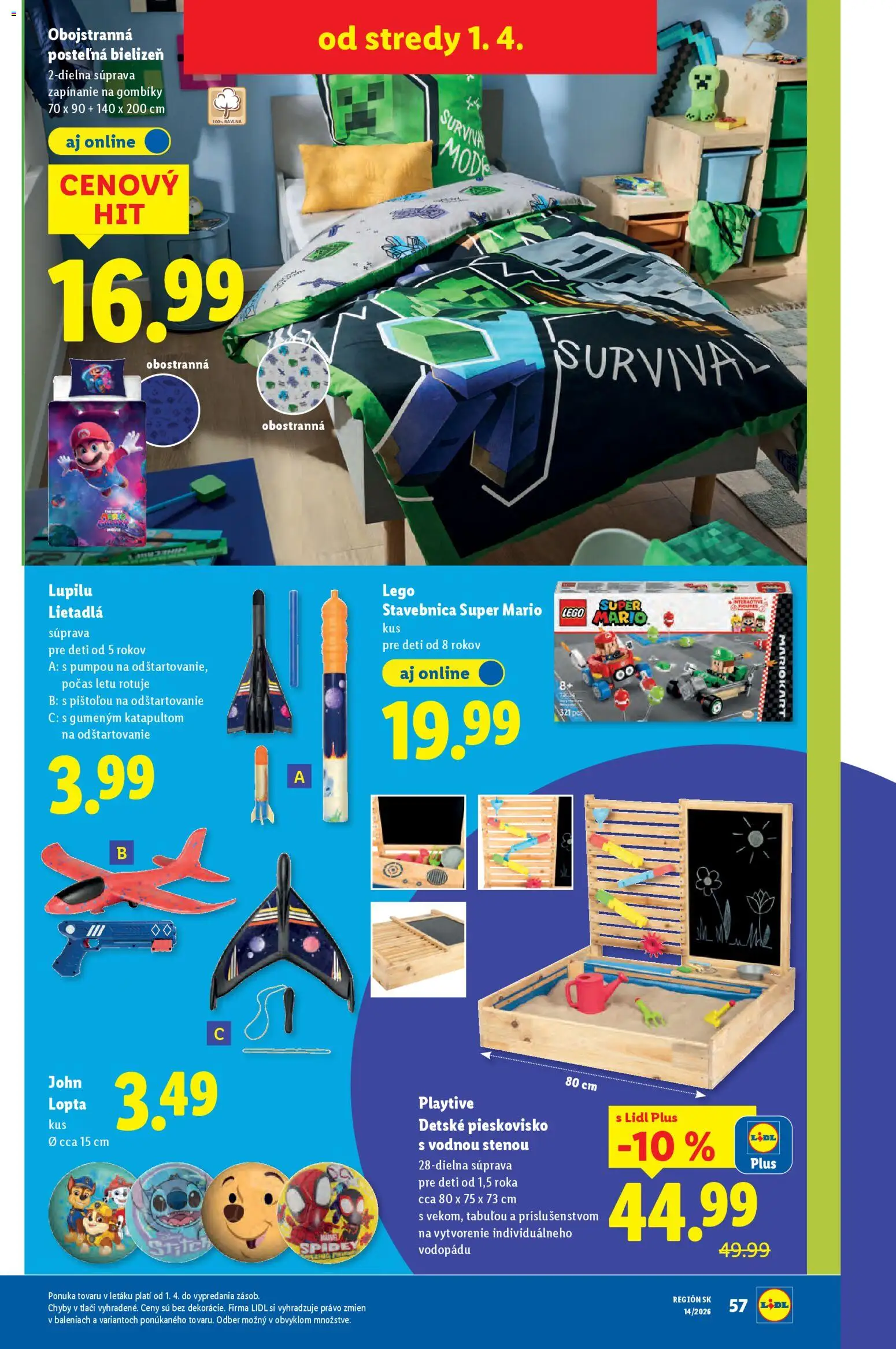 Nové Lidl akcie – leták je platný od 30.03.2026 | Strana: 99 | Produkty: LEGO, Lopta, Detské pieskovisko