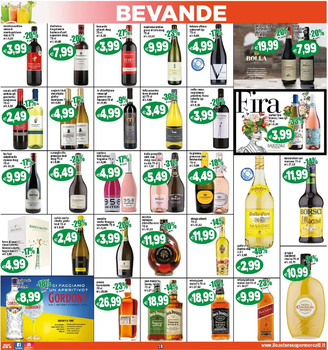 Volantino Il Castoro del 08.10.2025 | Pagina: 18 | Prodotti: Gin, Spumante, Grappa, Amaro