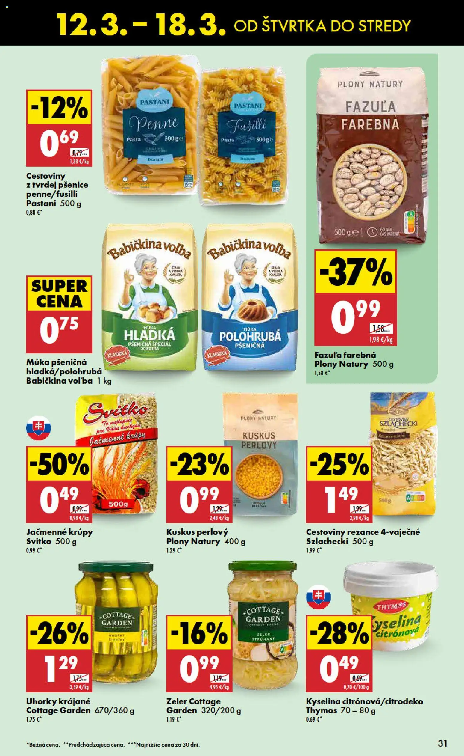 Nové Biedronka akcie – leták je platný od 12.03.2026 | Strana: 31 | Produkty: Fusilli, Fazuľa, Rezance, Múka