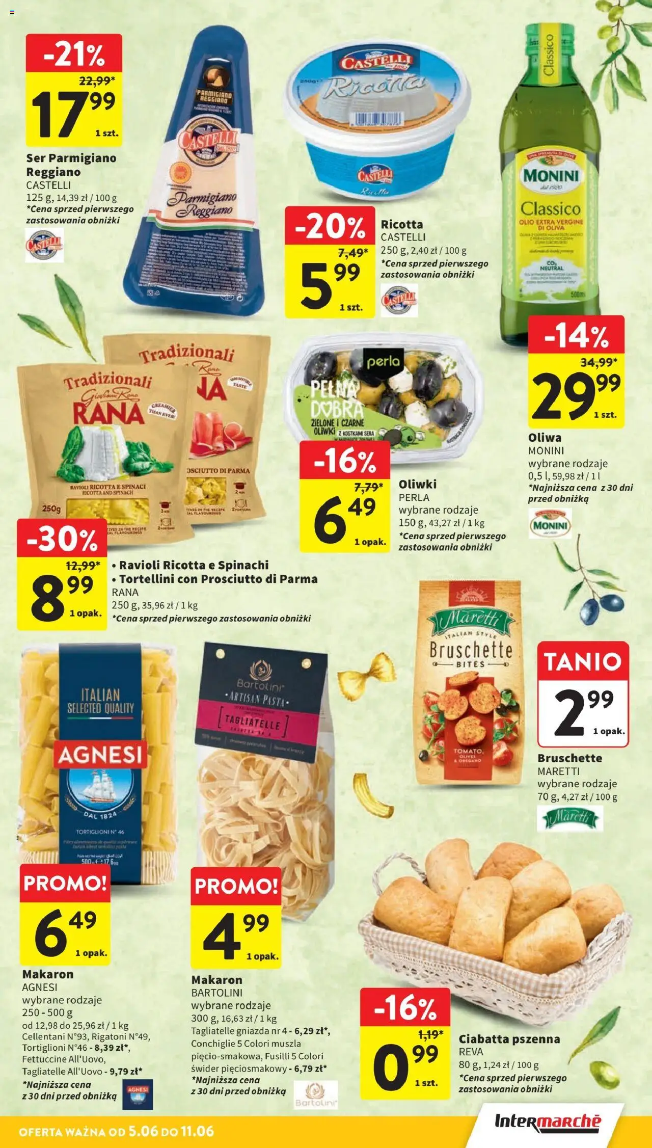 Intermarche Gazetka od 05.06.2025 | Strona: 11 | Produkty: Tortellini, Prosciutto, Ciabatta, Ricotta