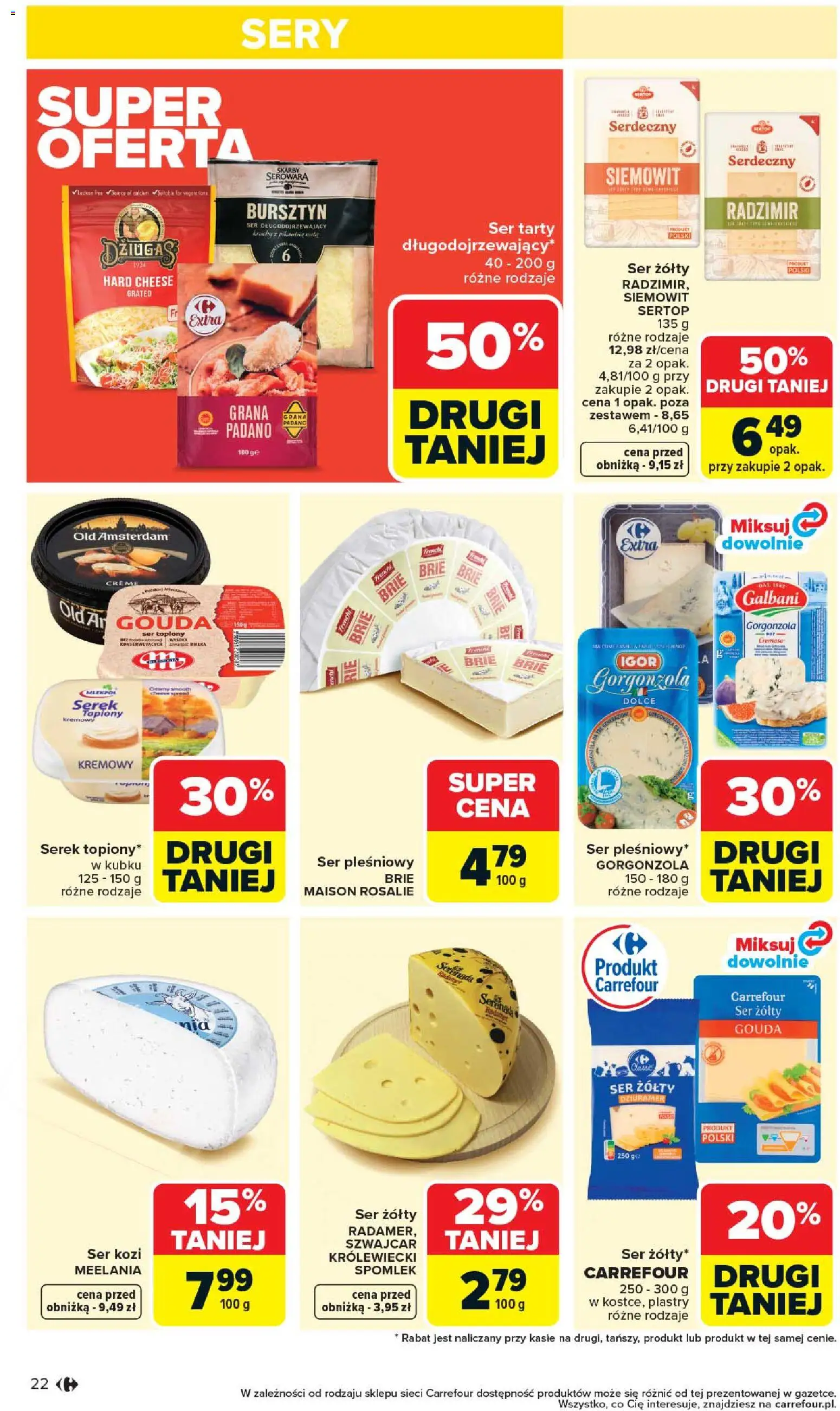Carrefour gazetka od 07.04.2026 | Strona: 24 | Produkty: Ser pleśniowy, Ser kozi, Serek, Ser