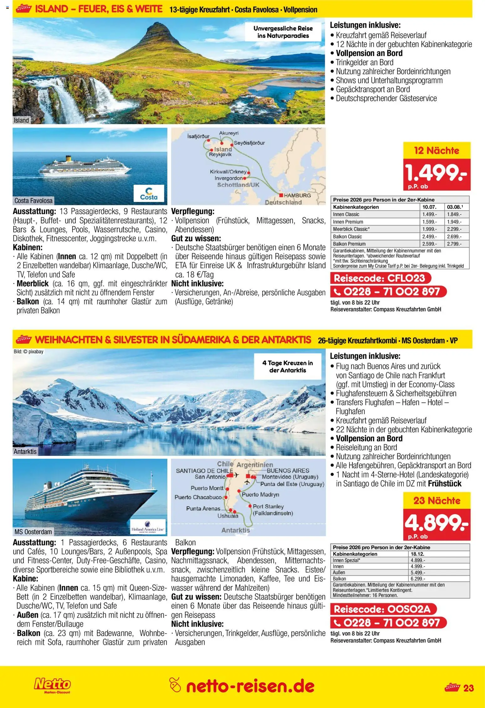 Netto Reisen Prospekt 	 – gültig ab 29.01.2026 | Seite: 23 | Produkte: Bett, Bibliothek, Wasser, Tee