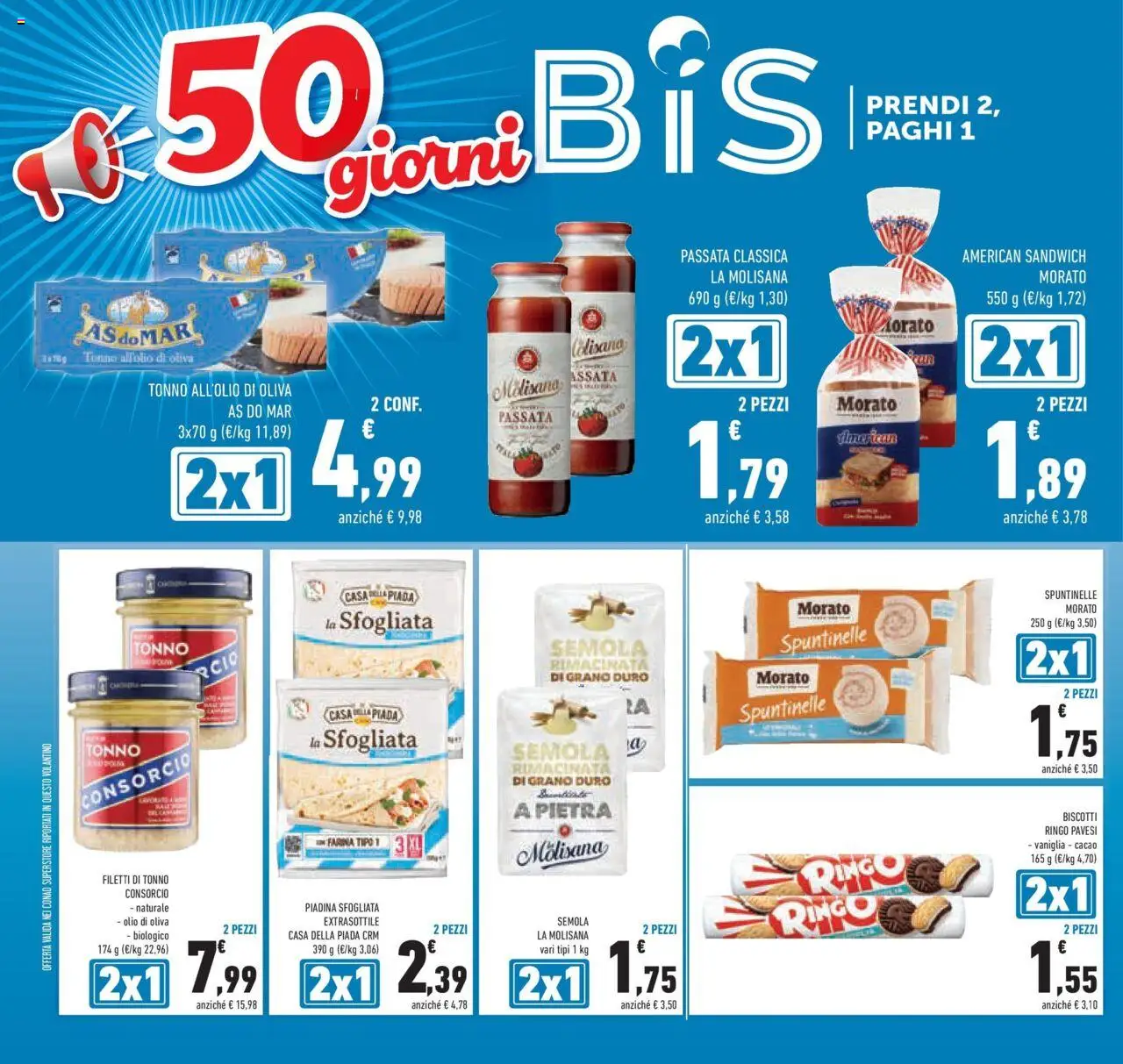 Volantino Conad del 08.10.2025 | Pagina: 14 | Prodotti: Biscotti, Piadina, Tonno, Cacao