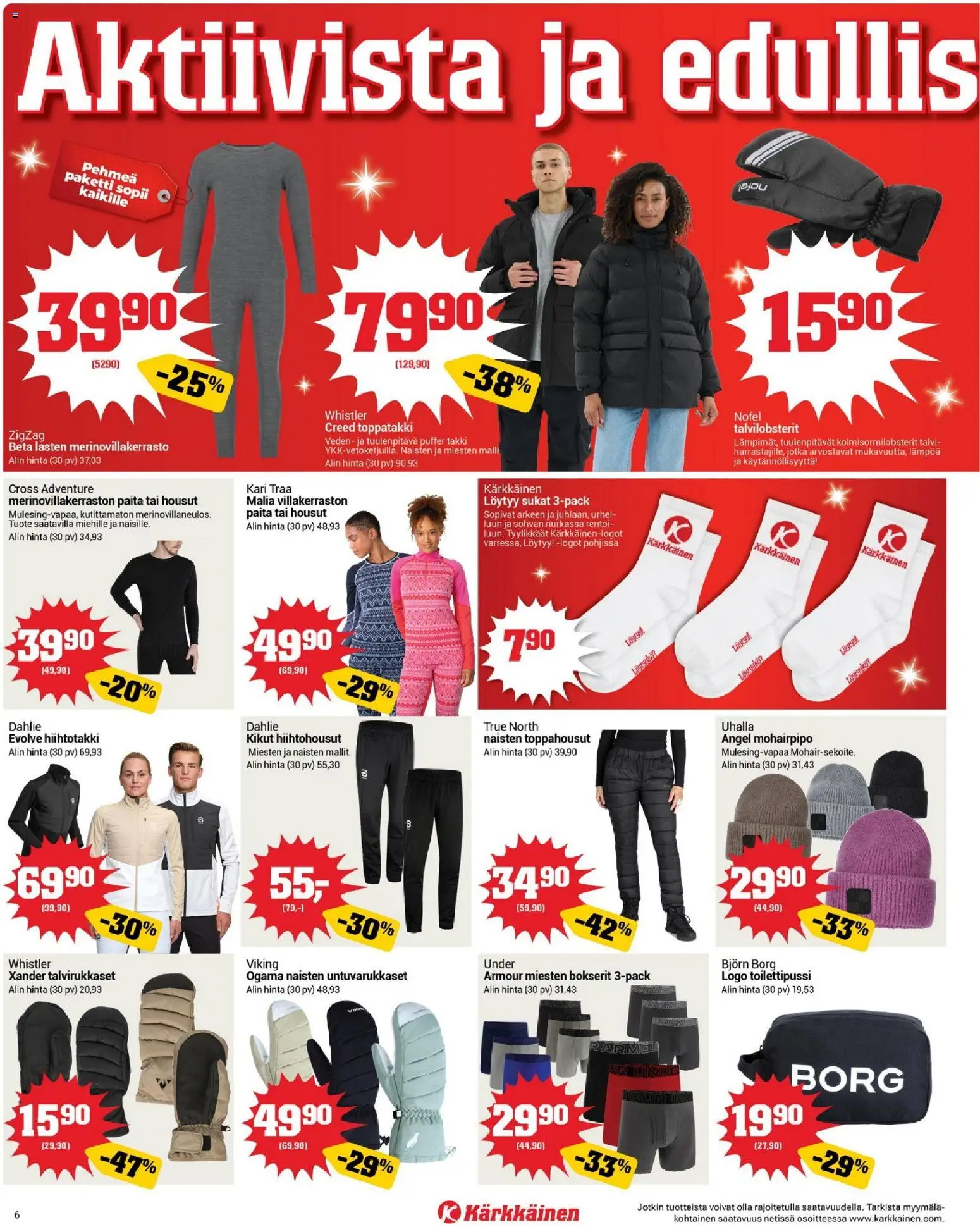 Kärkkäinen tarjoukset – voimassa 03.11.2025 alkaen | Sivu: 6 | Tuotteet: Paita, Takki, Sukat, Toppatakki