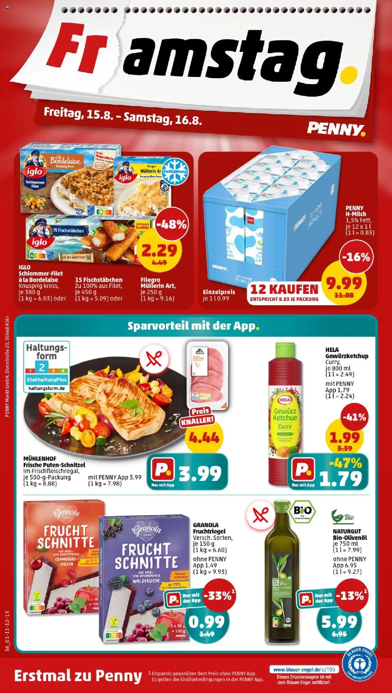 Penny - Sachsen-Anhalt - gültig ab dem 11.08.2025 | Seite: 36 | Produkte: Iglo, Äpfel, Fischstabchen, Putenschnitzel