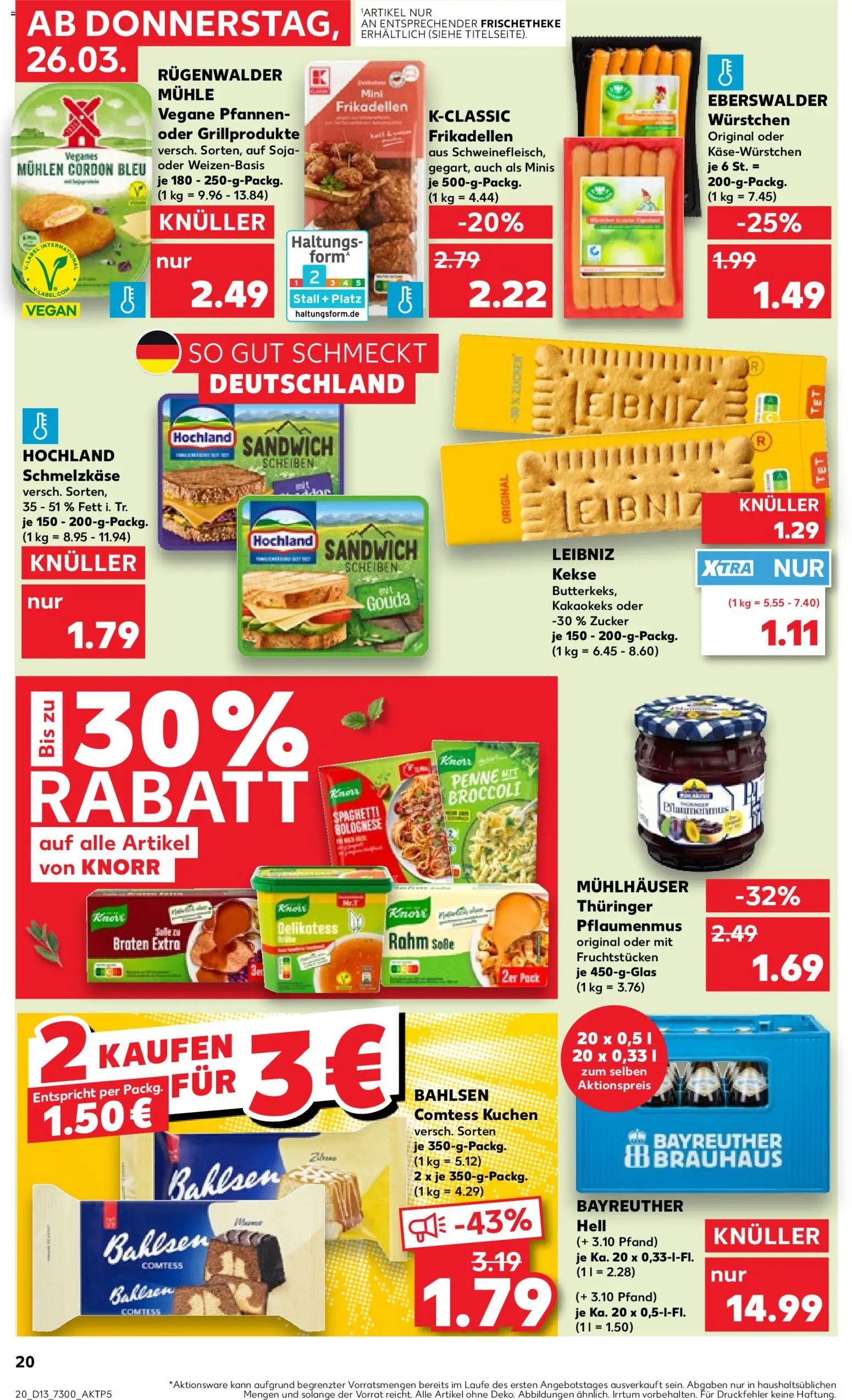 Kaufland Prospekt Berlin	 – gültig ab 26.03.2026 | Seite: 20 | Produkte: Gouda, Soße, Zucker, Kekse
