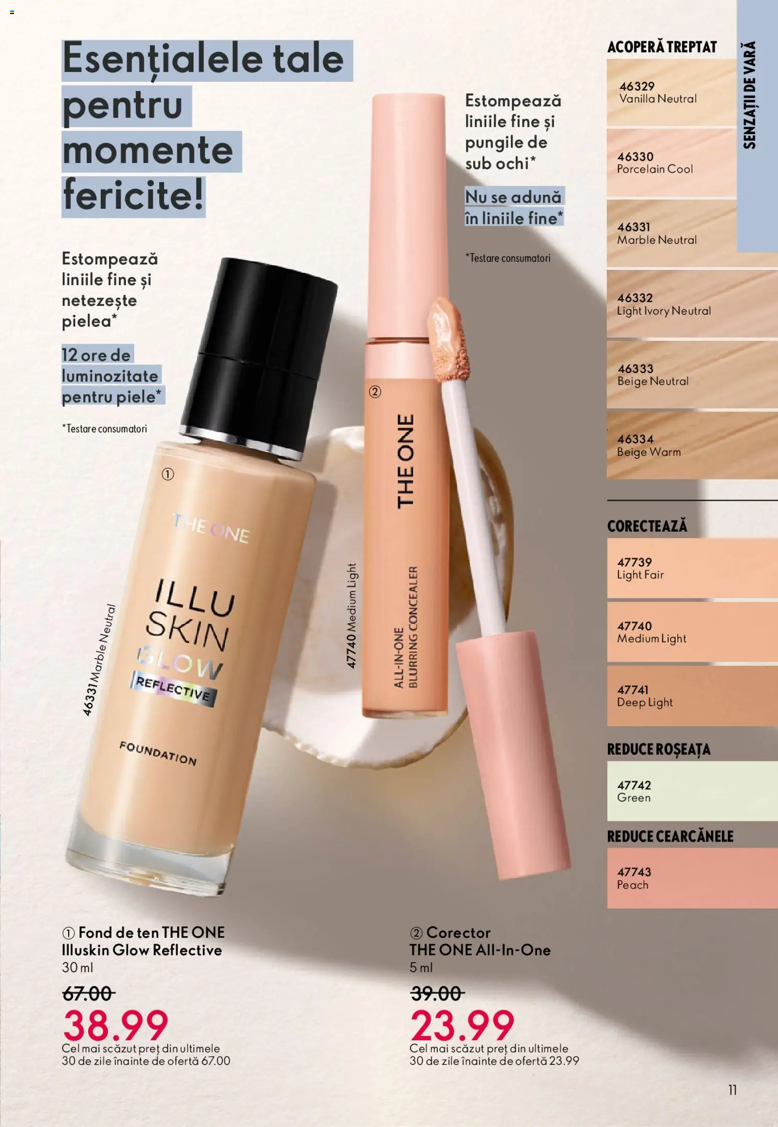 Noul catalog Oriflame – valabil de la 27.05.2026 | Pagină: 11 | Produse: Fond de ten, Concealer