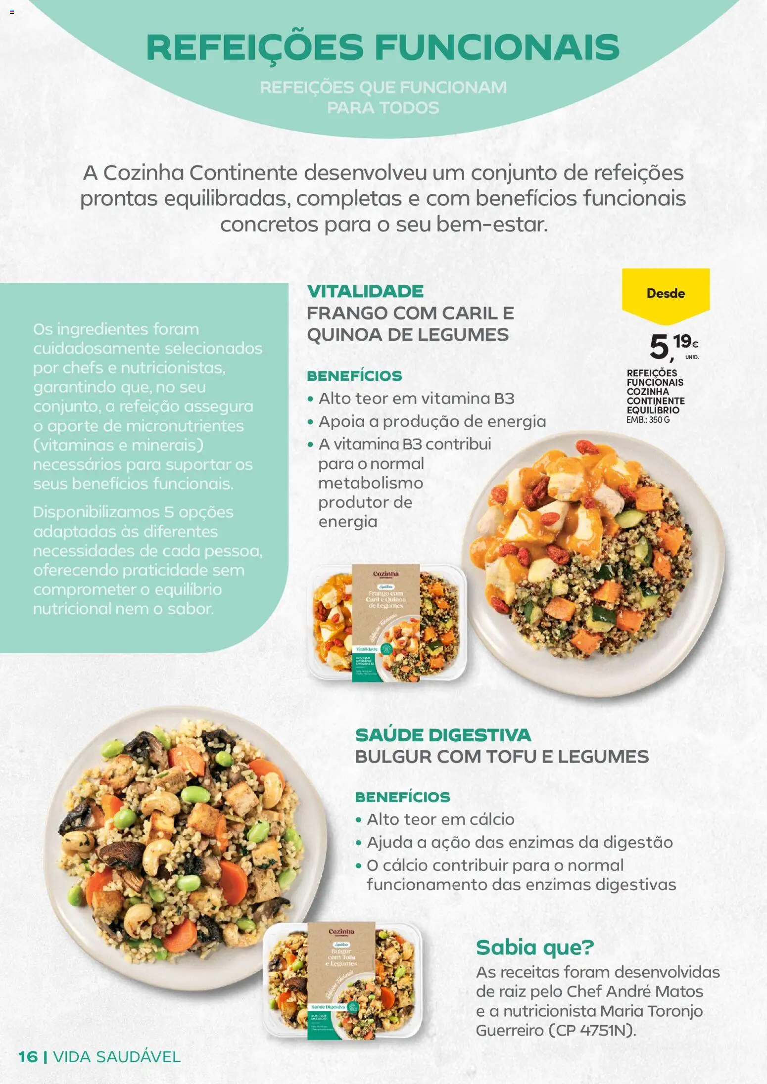Continente - Vida Saudável: Passe a comer melhor │ válido de 20.01.2026 | Página: 16 | Produtos: Frango, Quinoa, Cálcio