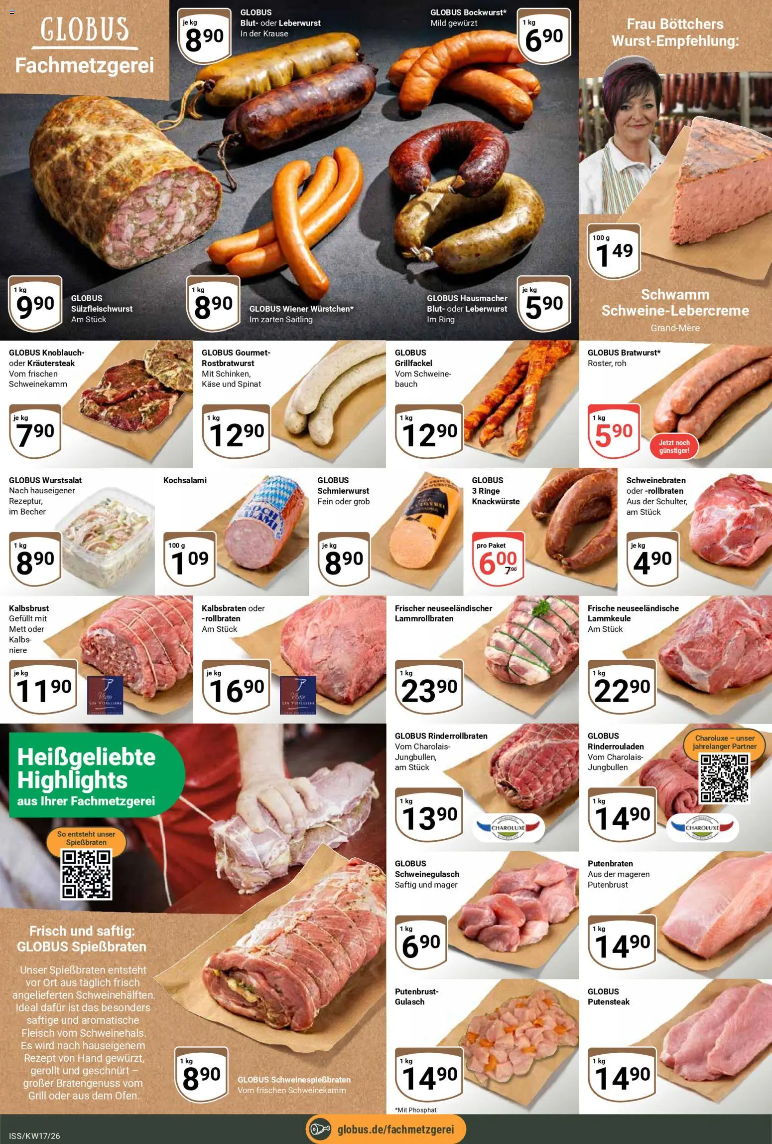 Globus Prospekt 	 – gültig ab 20.04.2026 | Seite: 9 | Produkte: Lammkeule, Grill, Käse, Fleisch