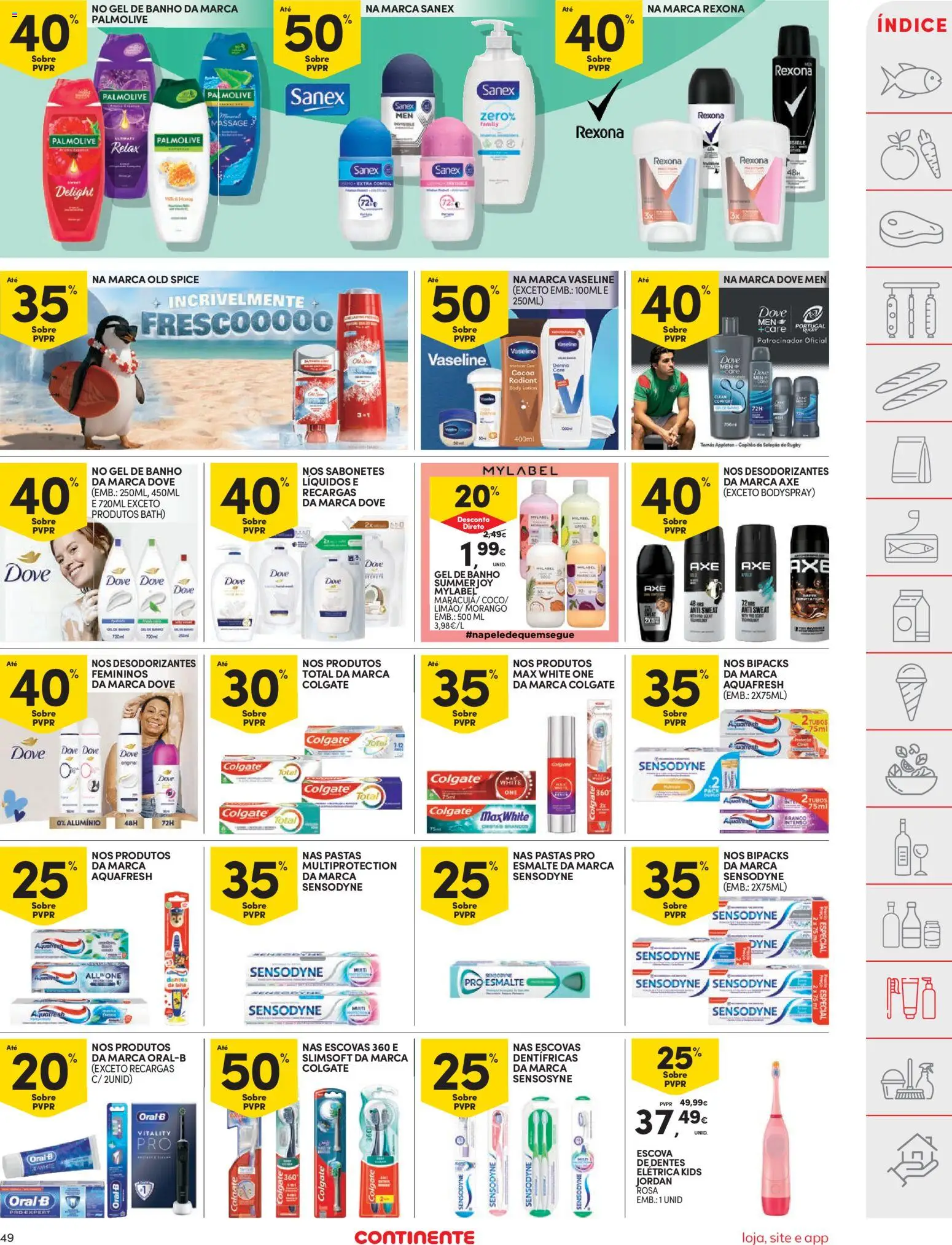 Continente folheto │ válido de 31.03.2026 | Página: 49 | Produtos: Escova de dentes elétrica, Gel de banho, Escova de dentes, Banho
