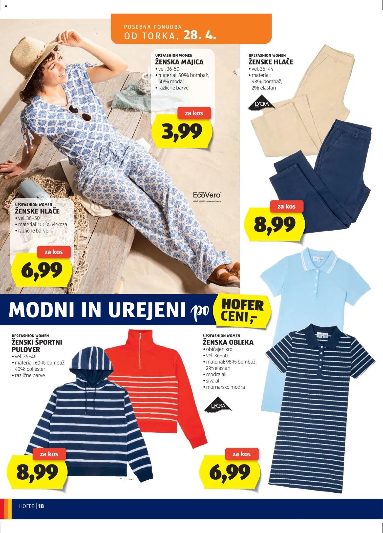 Hofer SI katalog | vrijedi od 22.04.2026 | Stranica: 18 | Proizvodi: Majica, Hlače