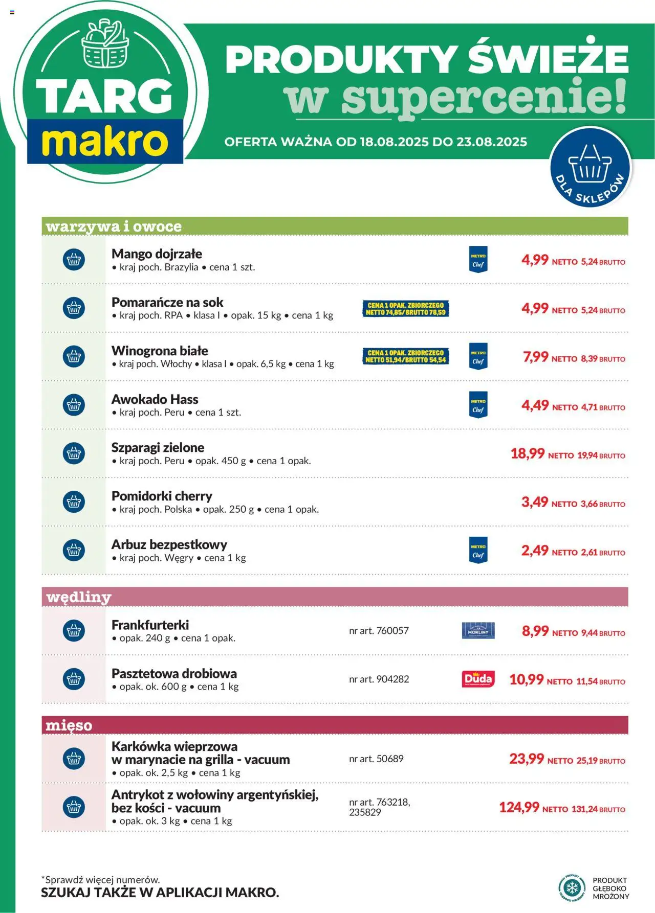 Makro Gazetka - Oferta świeża w super cenach od 18.08.2025 | Strona: 6 | Produkty: Winogrona, Frankfurterki, Szparagi, Pomarańcze