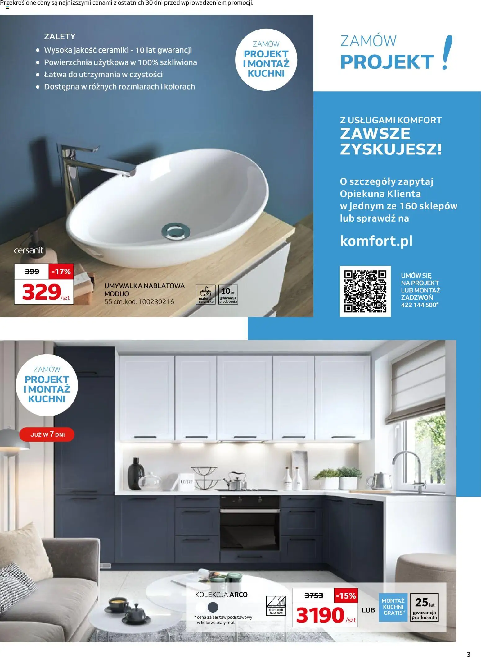 Komfort Gazetka od 07.01.2026 | Strona: 3 | Produkty: Umywalka