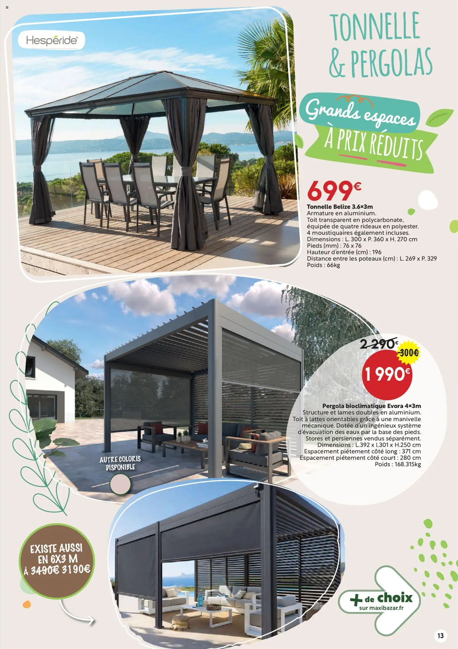 {H1} | Page: 13 | Produits: Base, Poids, Tonnelle, Pergola