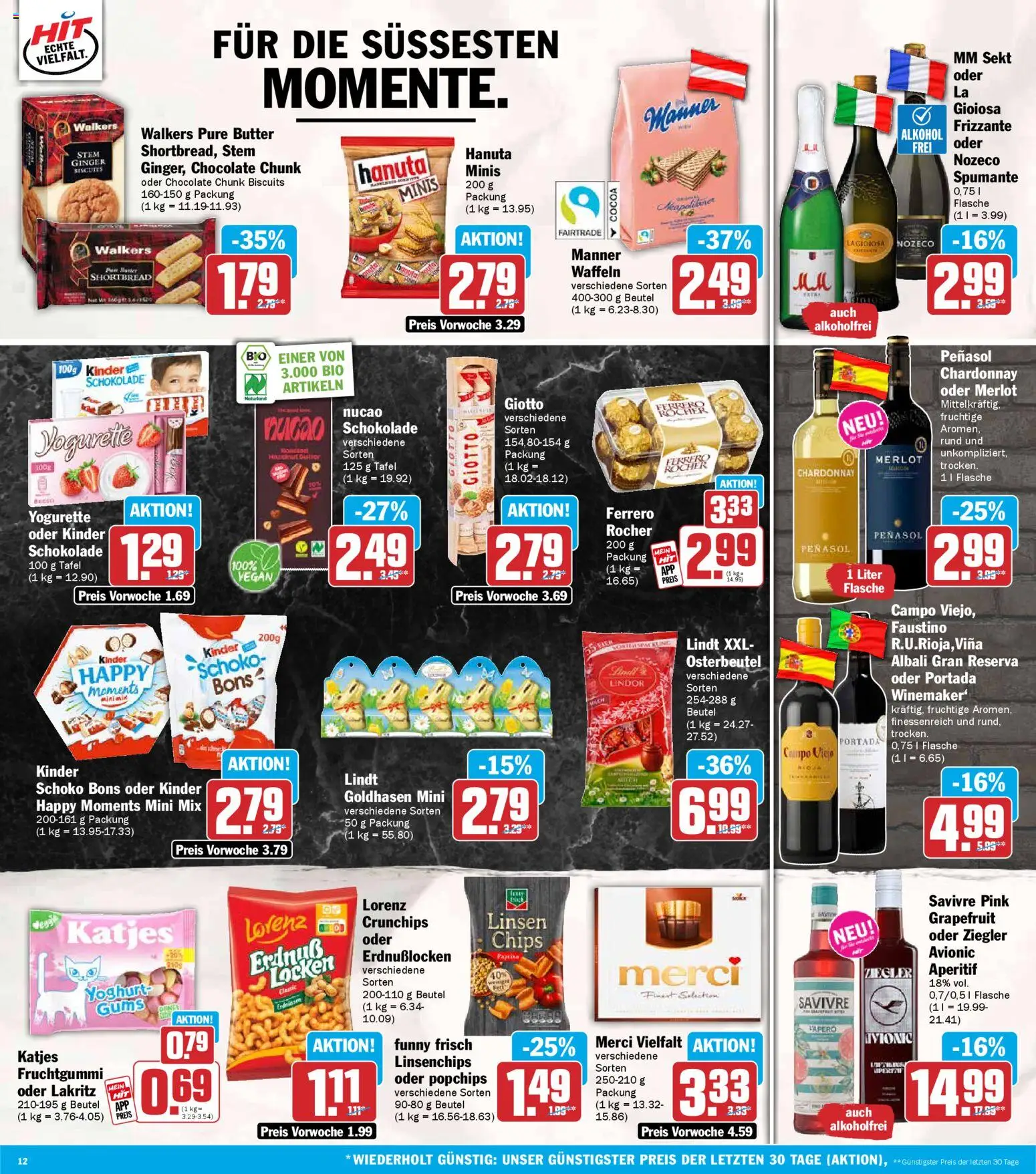 HIT Prospekt 	 – gültig ab 02.03.2026 | Seite: 12 | Produkte: Schokolade, Pane, Lorenz crunchips, Chips