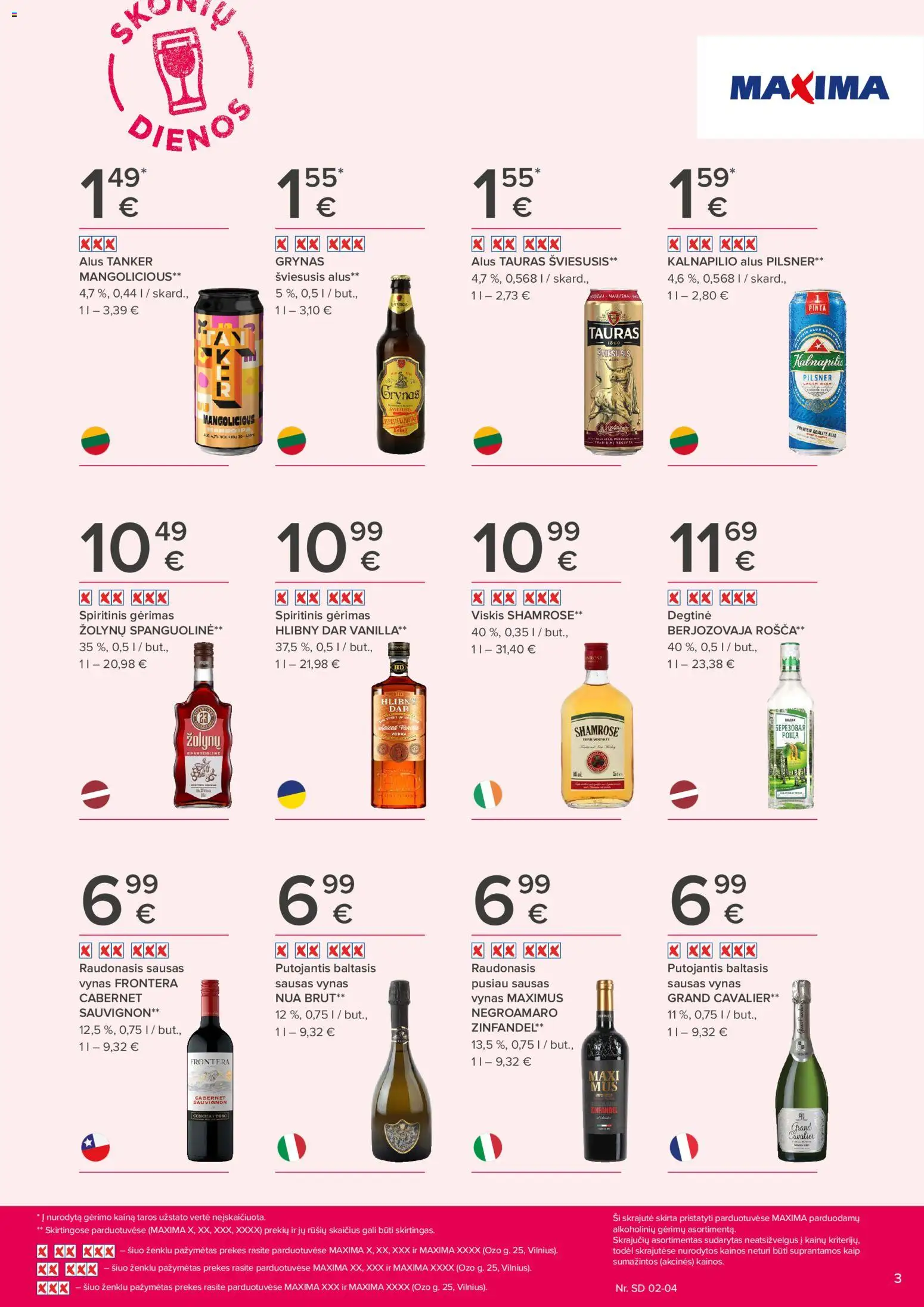 MAXIMA akcijos nuo 22.01.2026 | Puslapis: 3 | Prekių: Degtinė, Viskis, Vynas, Alus