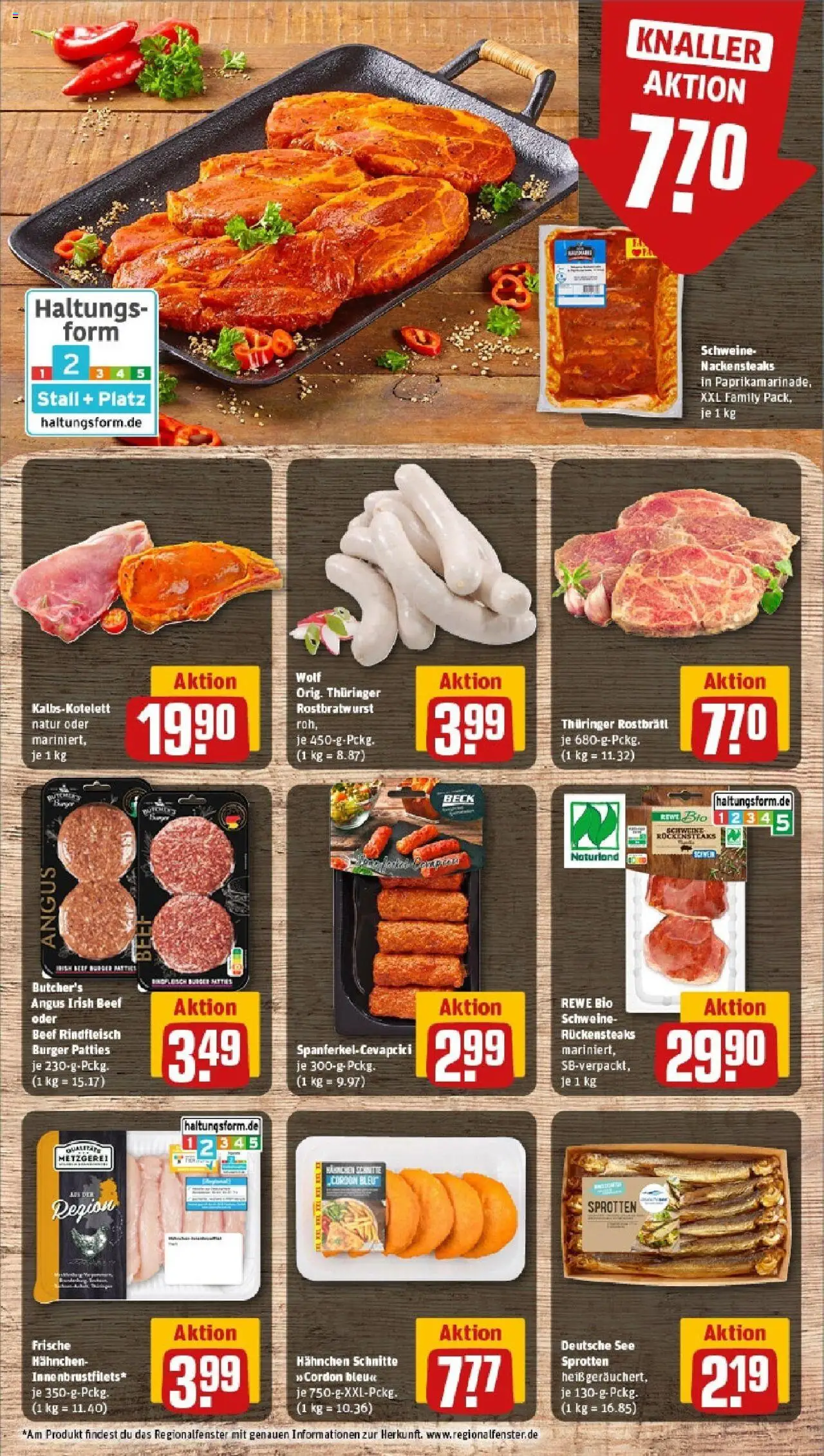 Rewe prospekt Nessetal Ot Goldbach	 - gültig ab dem 08.06.2025 | Seite: 8 | Produkte: Hahnchen, Cevapcici, Burger, Rindfleisch