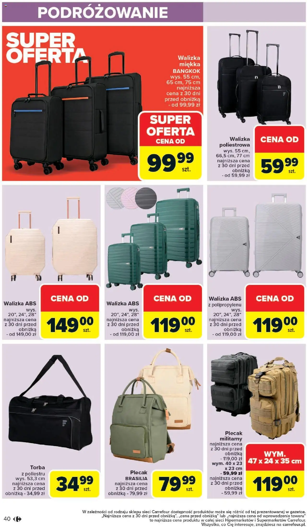 Carrefour Gazetka od 09.06.2025 | Strona: 42 | Produkty: Plecak, Walizka, Torba