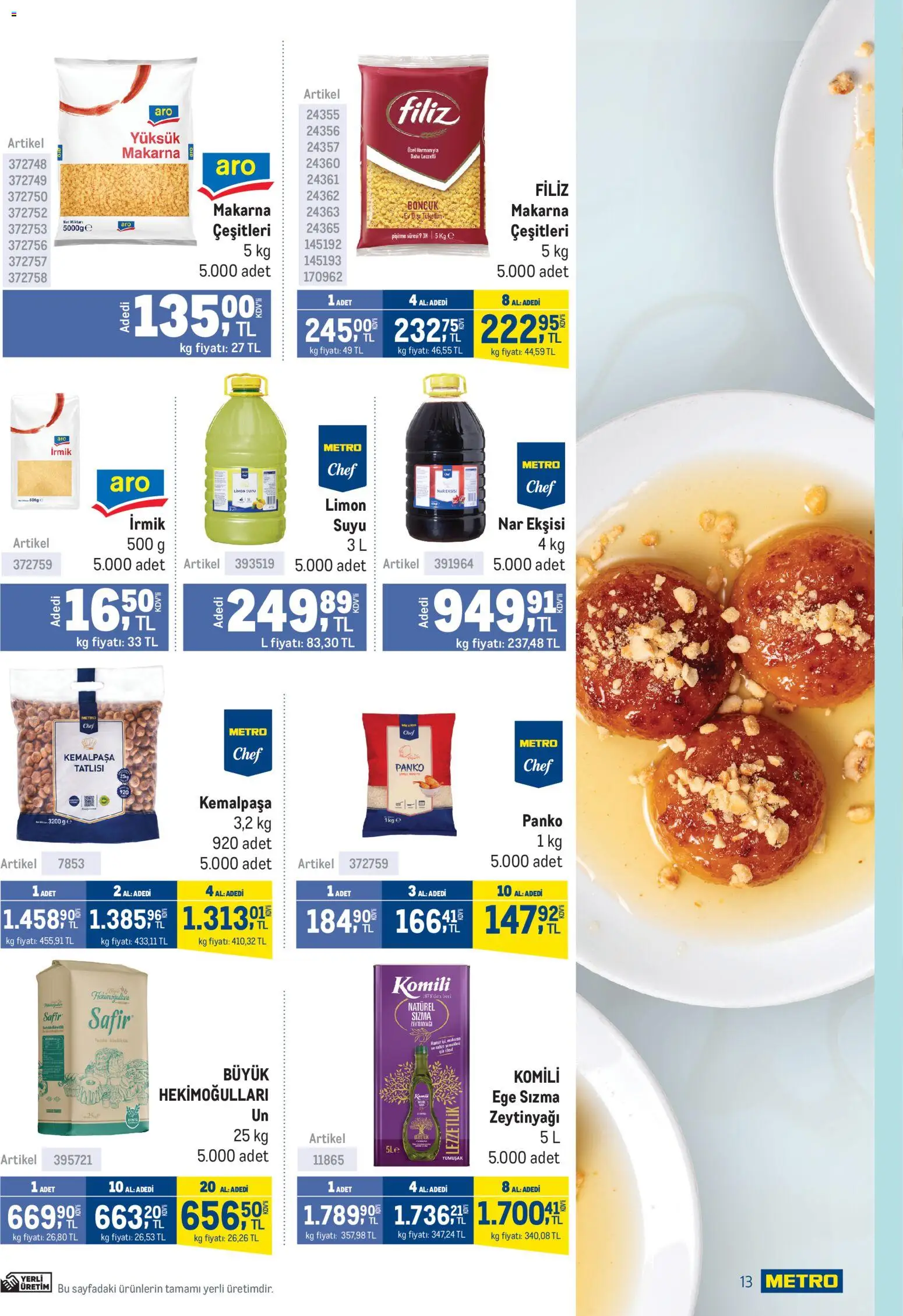 Metro - Lokantalar - 26.11.2025 tarihinden itibaren geçerlidir | Sayfa: 13 | Ürünler: Nar ekşisi, Makarna, Limon, Nar