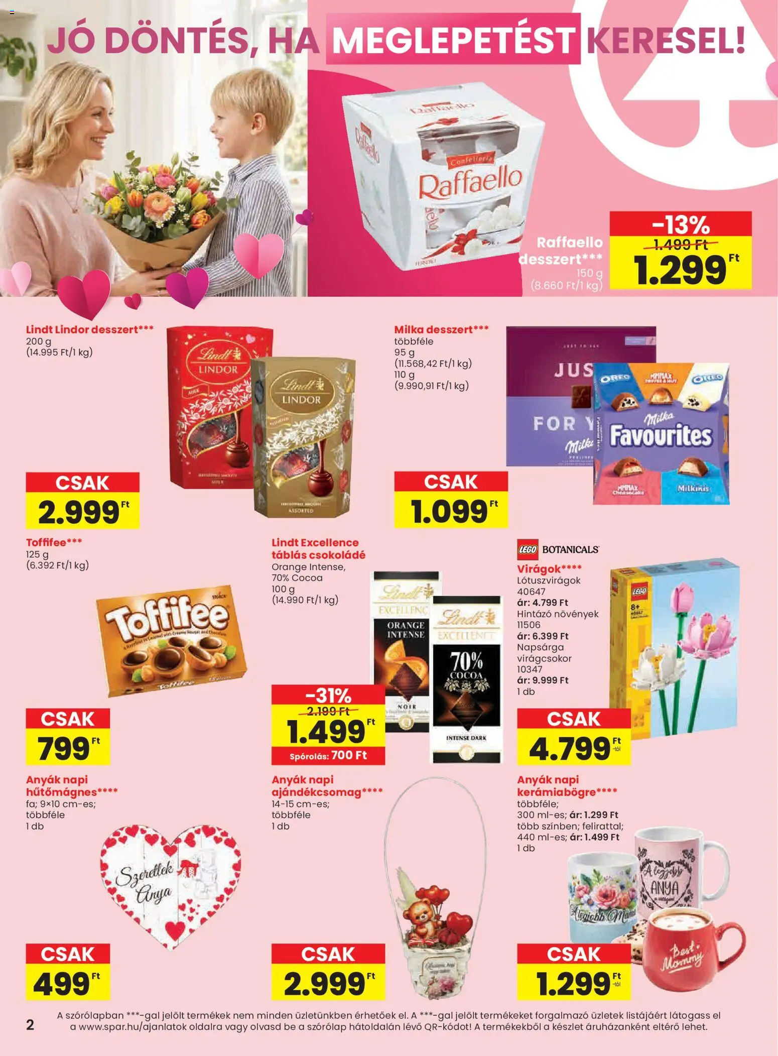 Spar akciós ujság - amely érvényes a következő dátumtól: 30.04.2026 | Oldal: 2 | Termékek: Raffaello, Toffifee, Csokoládé