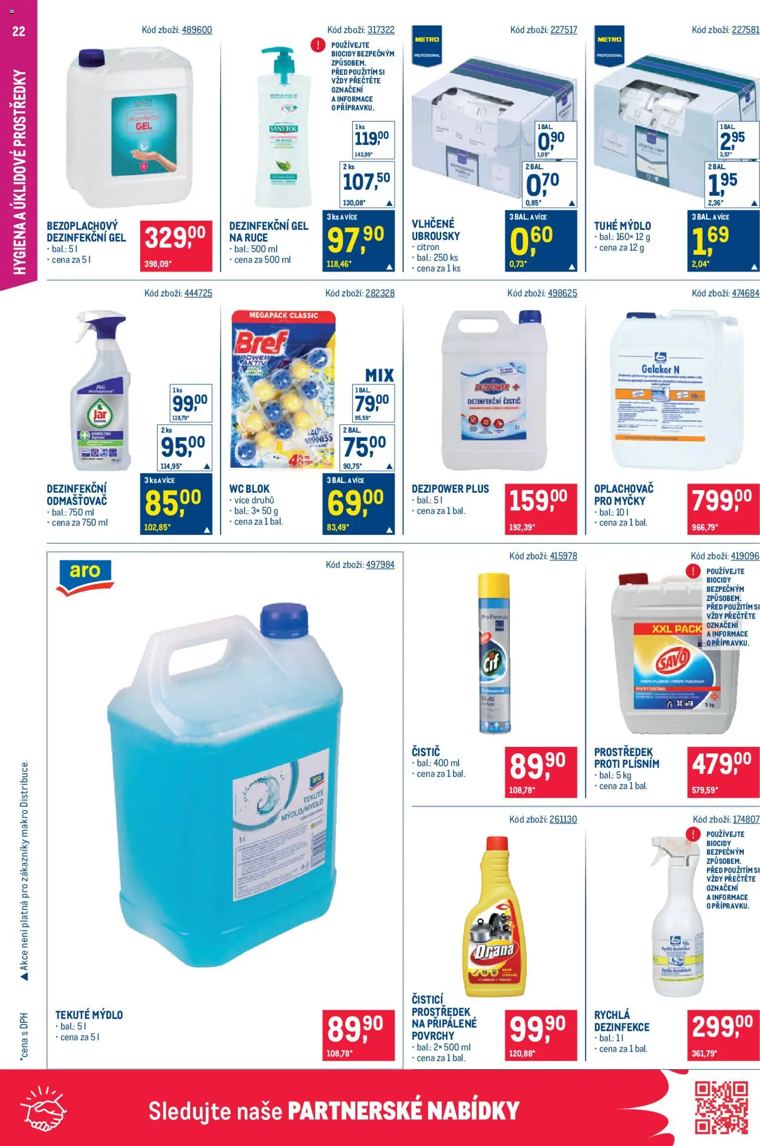 Makro leták - Gastronomie od 28.01.2026 | Strana: 22 | Produkty: Dezinfekční gel, Wc, Sanytol, Odmašťovač