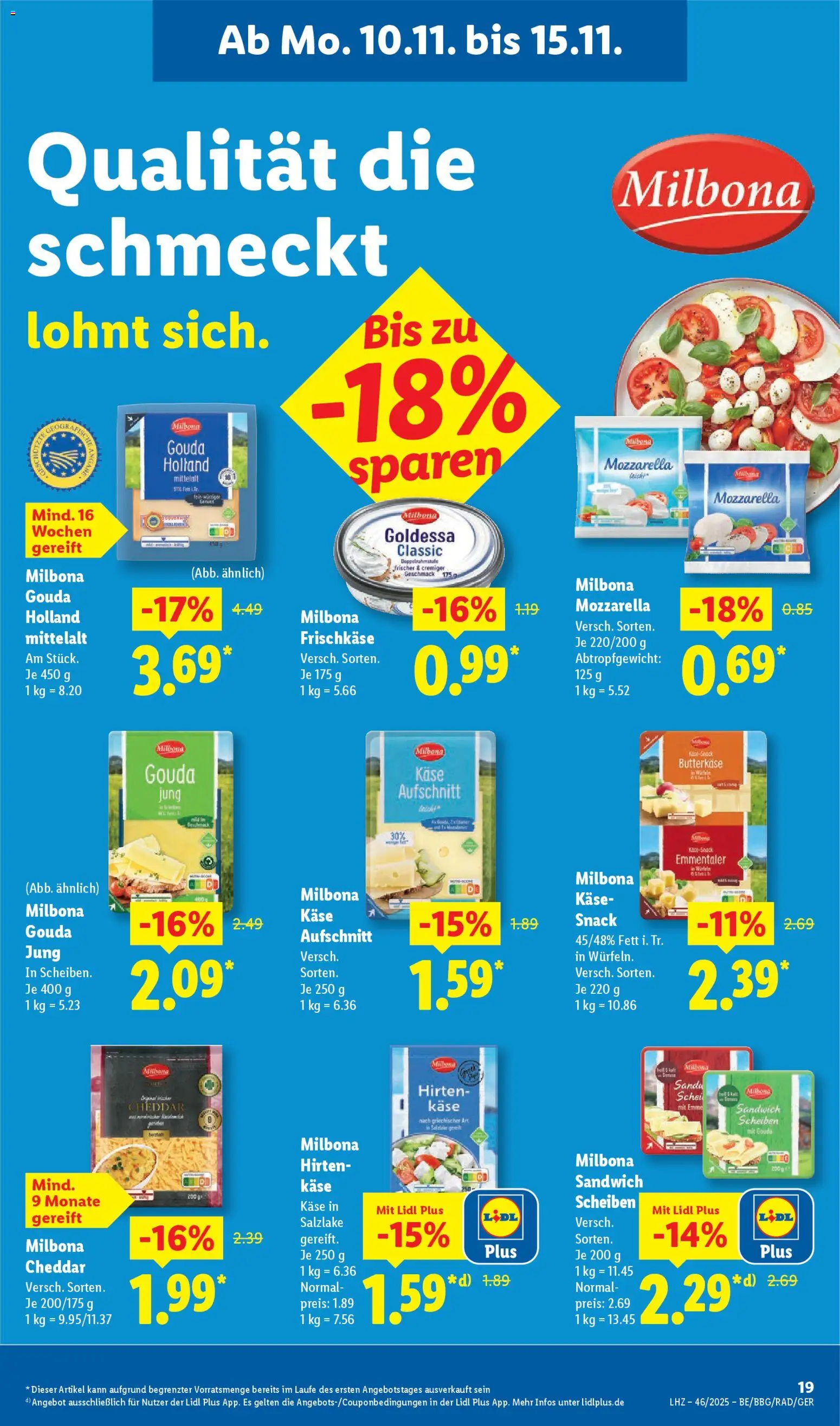 Lidl Prospekt Zossen – gültig ab 10.11.2025 | Seite: 27 | Produkte: Käse, Mozzarella, Gouda, Frischkase