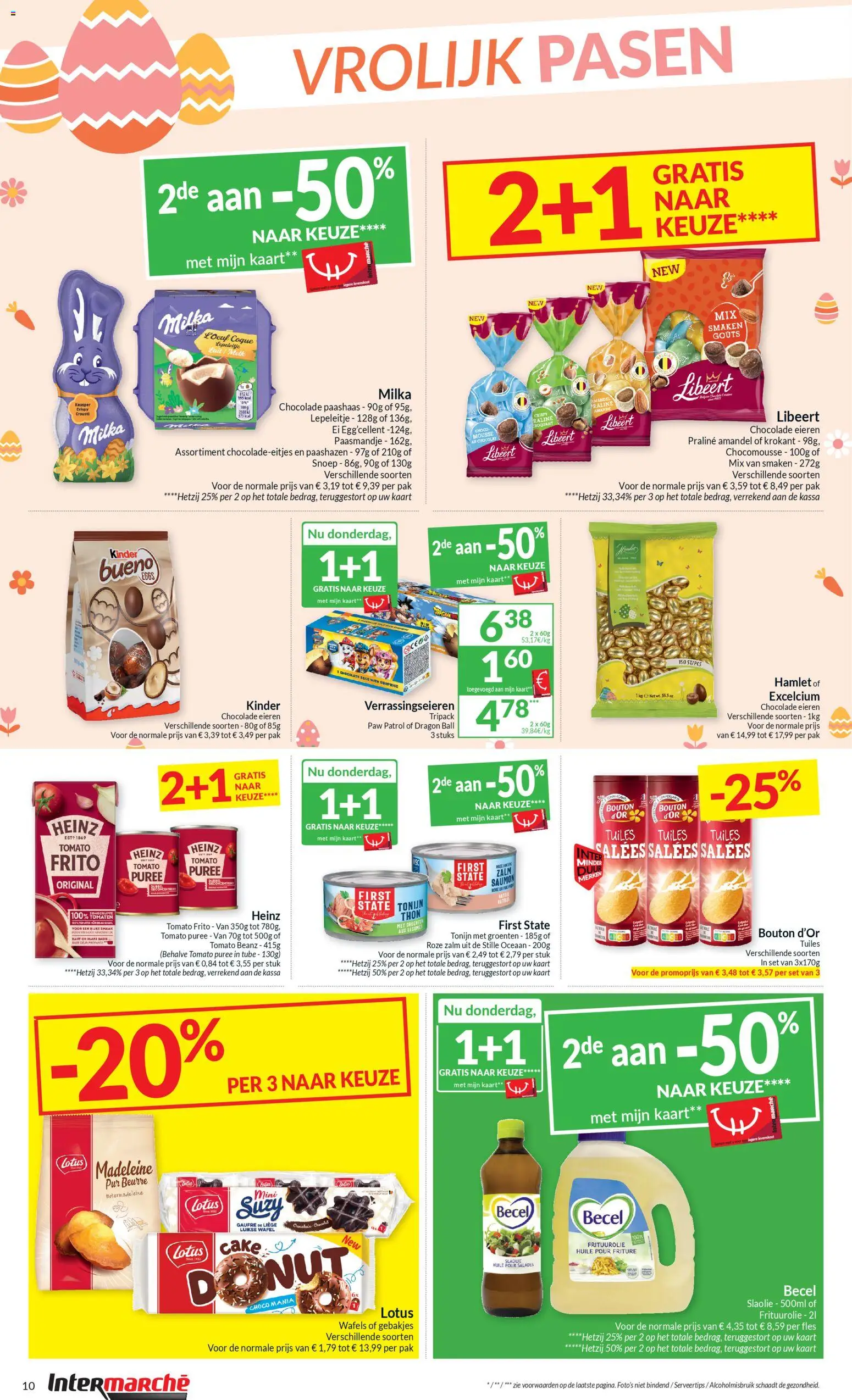 {H1} | Pagina: 10 | Producten: Fles, Kinder, Melk, Chocolade