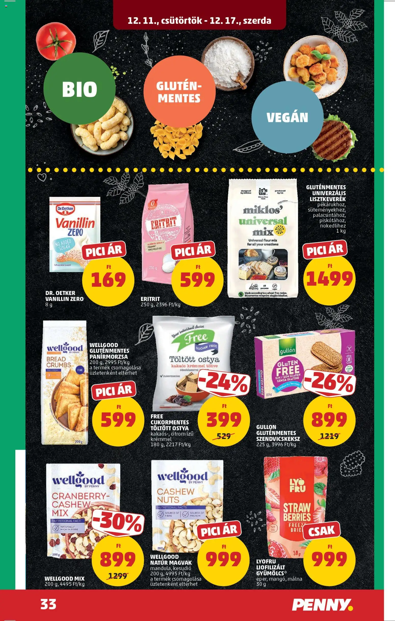 PENNY akciós ujság - amely érvényes a következő dátumtól: 11.12.2025 | Oldal: 37 | Termékek: Málna, Panírmorzsa, Vegán, Citrom