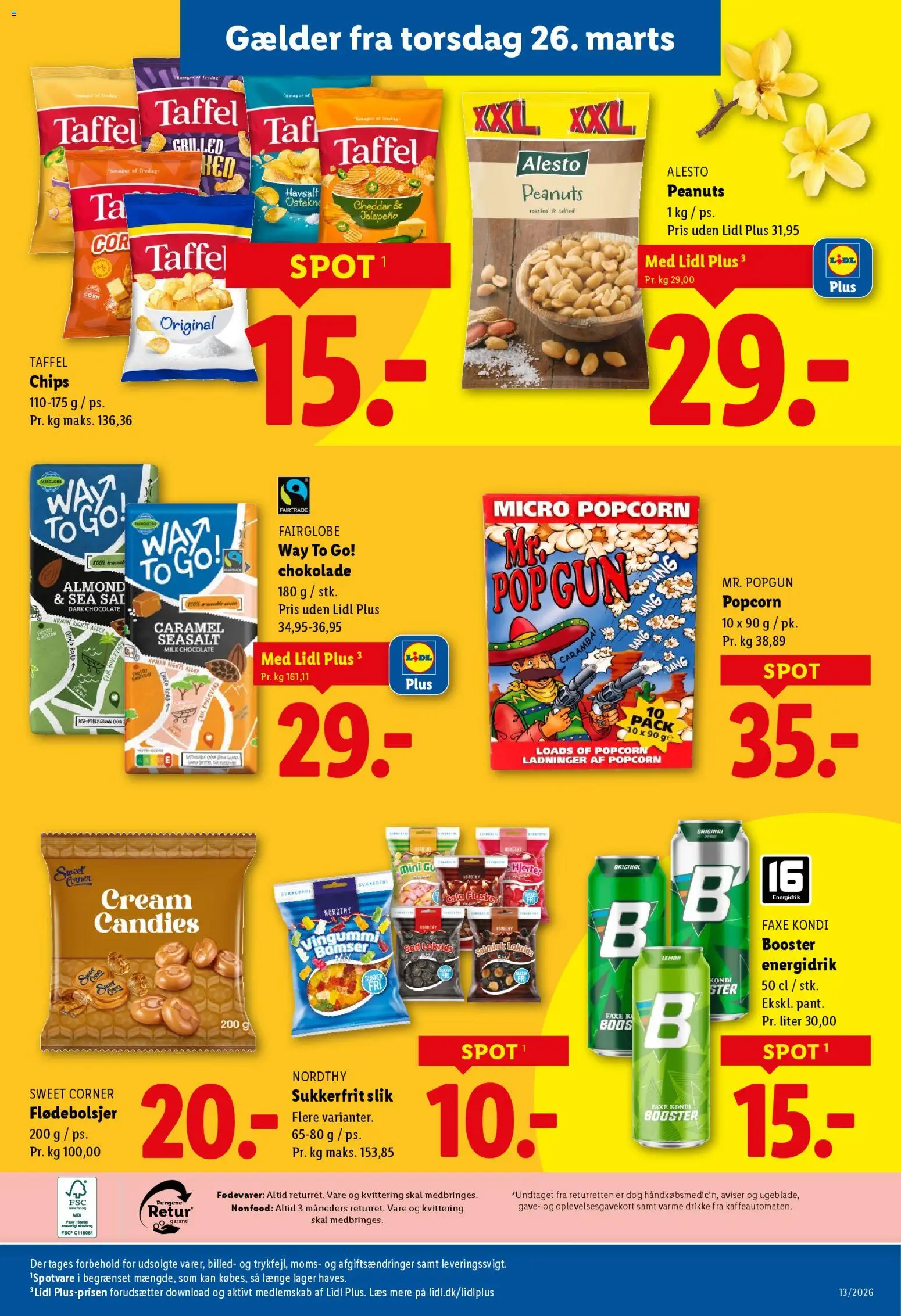 Lidl tilbudsavis – gyldig fra 26.03.2026 | Side: 5 | Produkter: Chips, Peanuts, Faxe Kondi, Vingummi