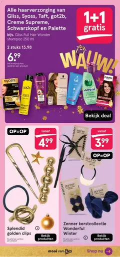Gliss Full Hair Wonder shampoo 250 ml, Gliss, Syoss, Taft, got2b, Creme Supreme, Schwarzkopf en Palette haarverzorging - Voorbeeld van een folder van Etos, geldig van 15.12.2025 | Pagina: 19 | Producten: Kan, Shampoo, Crème