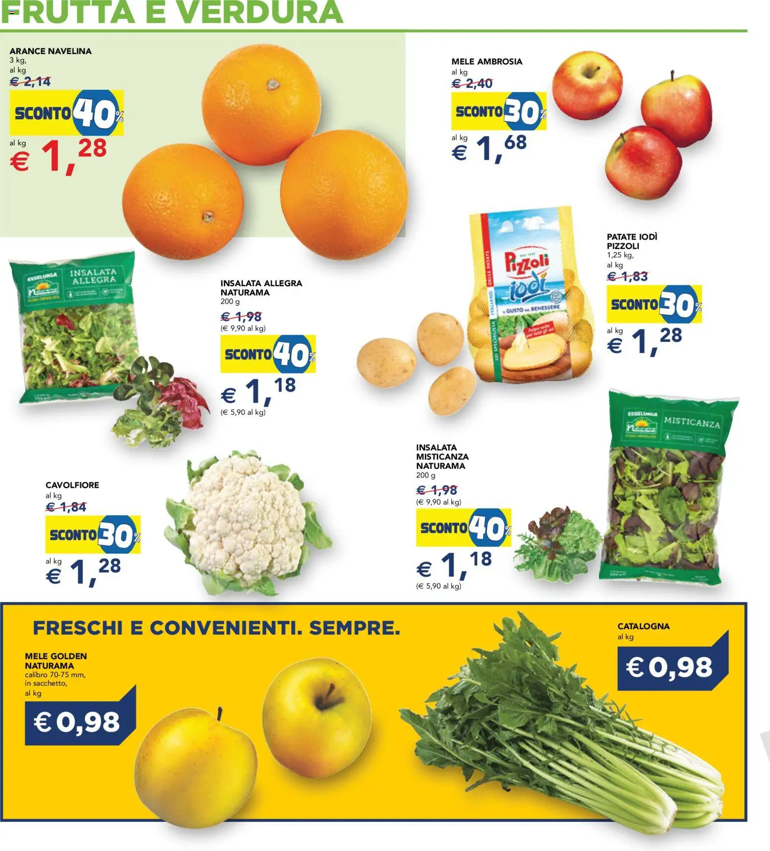 Volantino Esselunga S del 17.11.2025 | Pagina: 11 | Prodotti: Misticanza, Mele, Arance, Cavolfiore