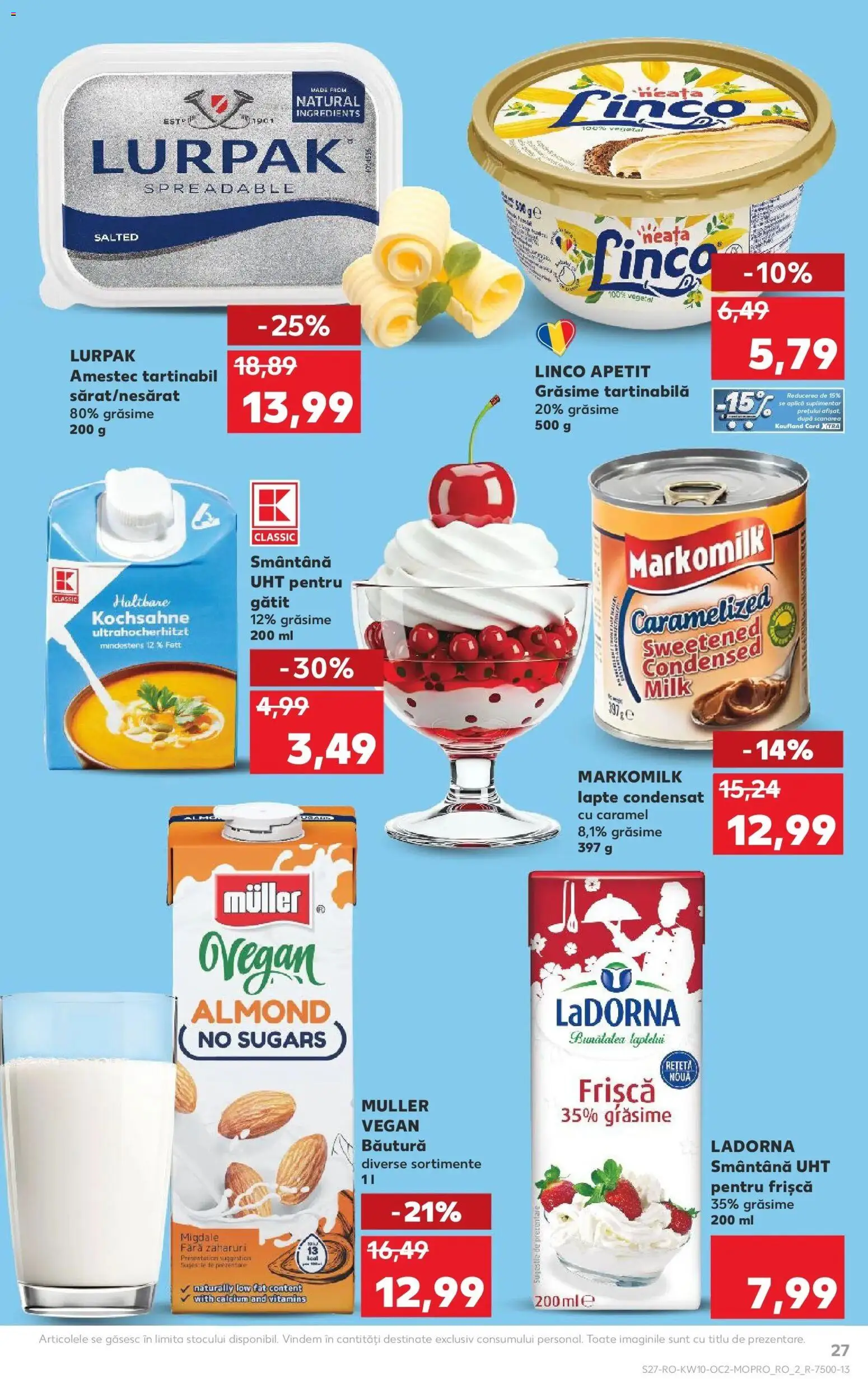 Noul catalog Kaufland – valabil de la 04.03.2026 | Pagină: 27 | Produse: Kalem ucu, Migdale, Lapte, Frișcă