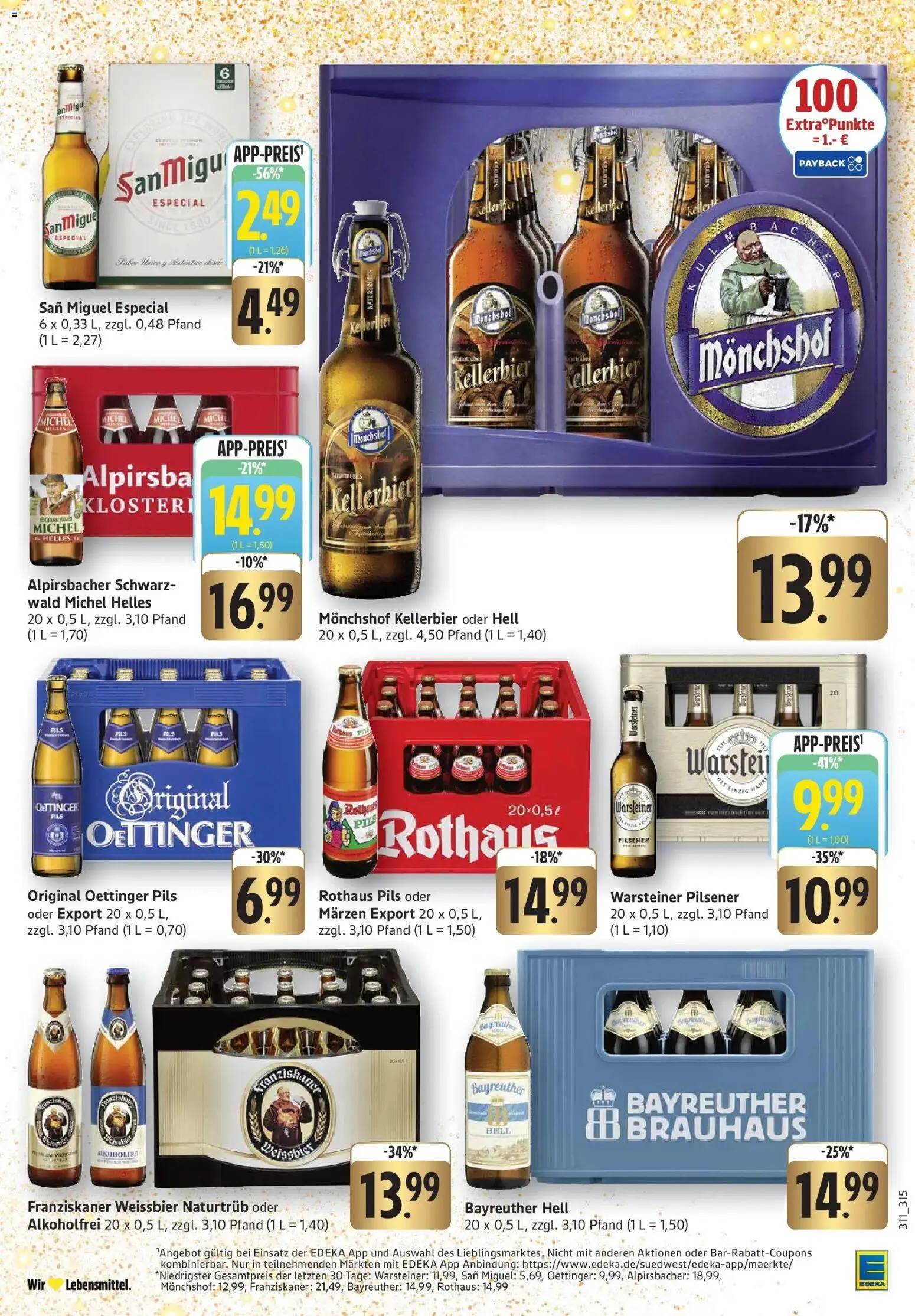 Edeka prospekt Bruchsal - Untergrombach	 – gültig ab 08.12.2025 | Seite: 27 | Produkte: Monchshof, Weißbier, Pils, Warsteiner