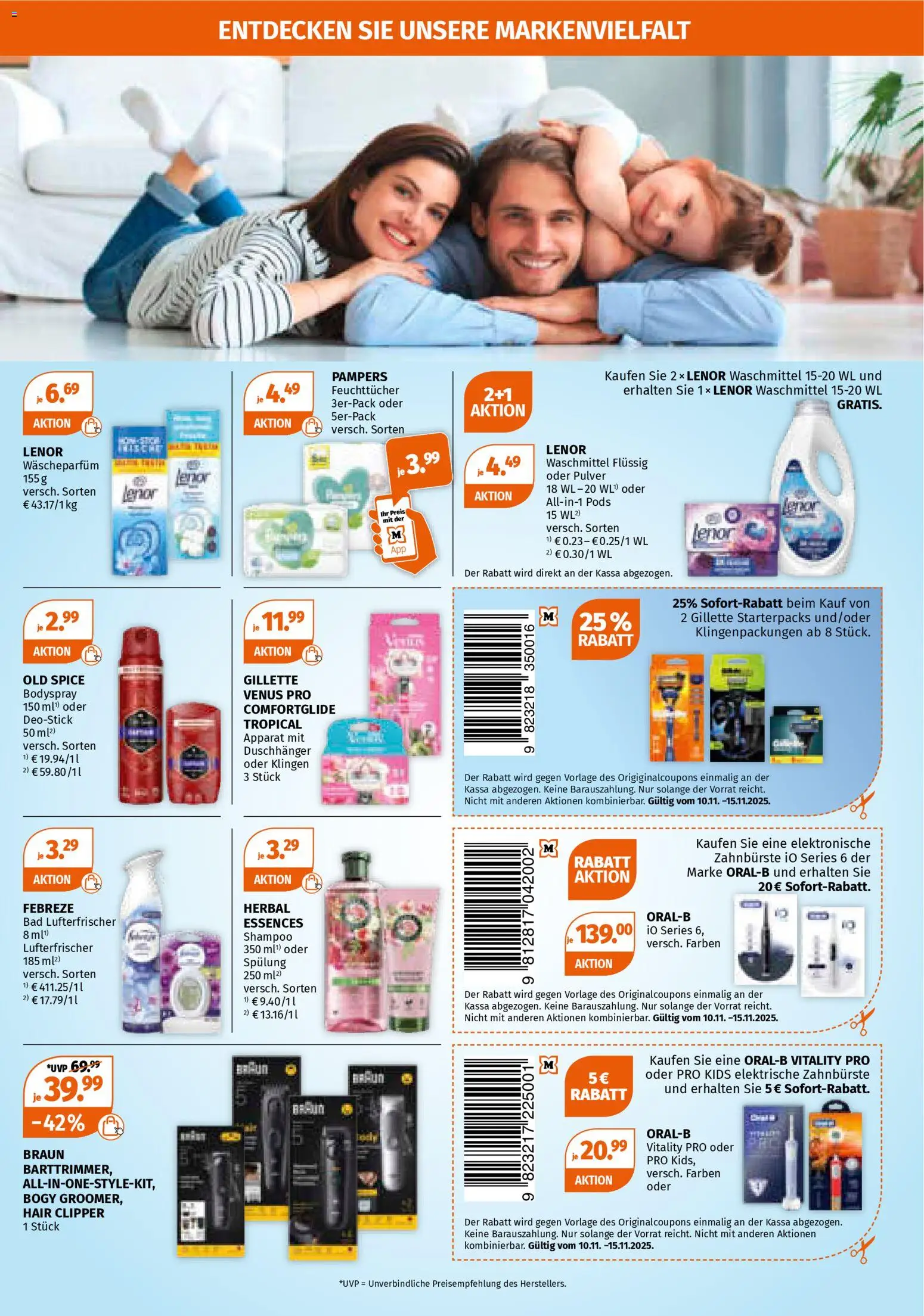 Müller Flugblatt gültig ab 10.11.2025 | Seite: 11 | Produkte: Elektrische zahnbürste, Pampers, Shampoo, Spülung