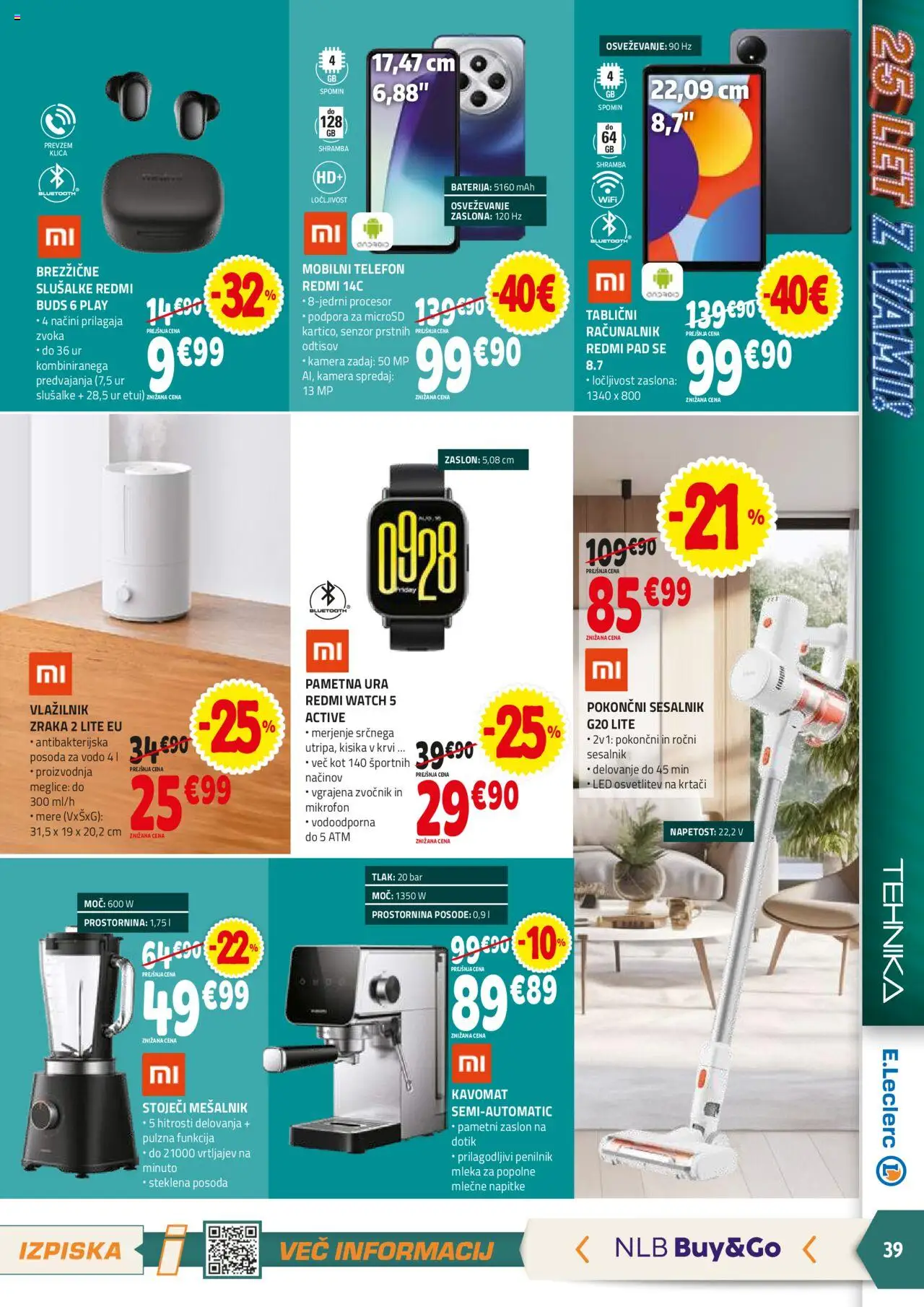E.leclerc katalog │ velja od 13.08.2025 | Stran: 39 | Izdelki: Ura, Mikrofon, Zvocnik, Pametna ura