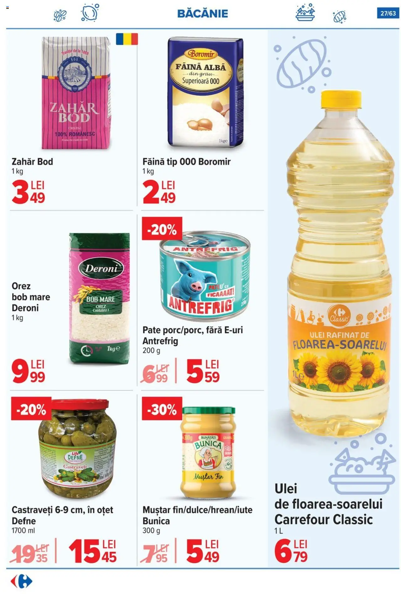 Noul catalog Carrefour – valabil de la 17.09.2025 | Pagină: 27 | Produse: Pate, Oțet, Făină, Muștar