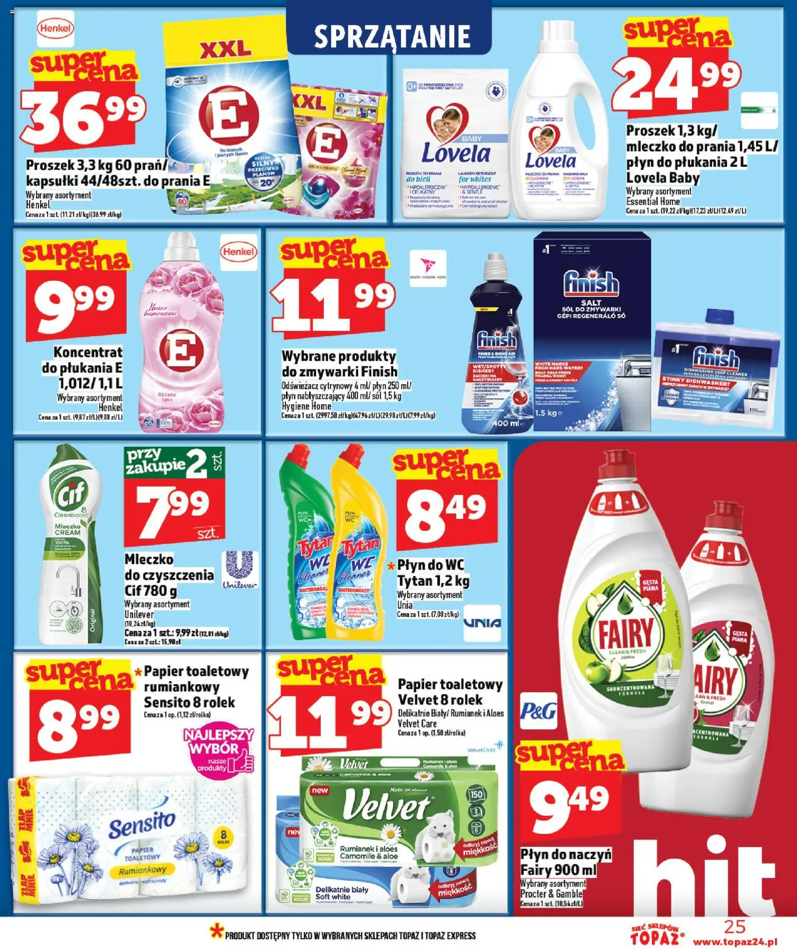 Topaz Gazetka MAZ od 08.01.2026 | Strona: 25 | Produkty: Odświeżacz, Papier toaletowy, Sól do zmywarki, Detergent