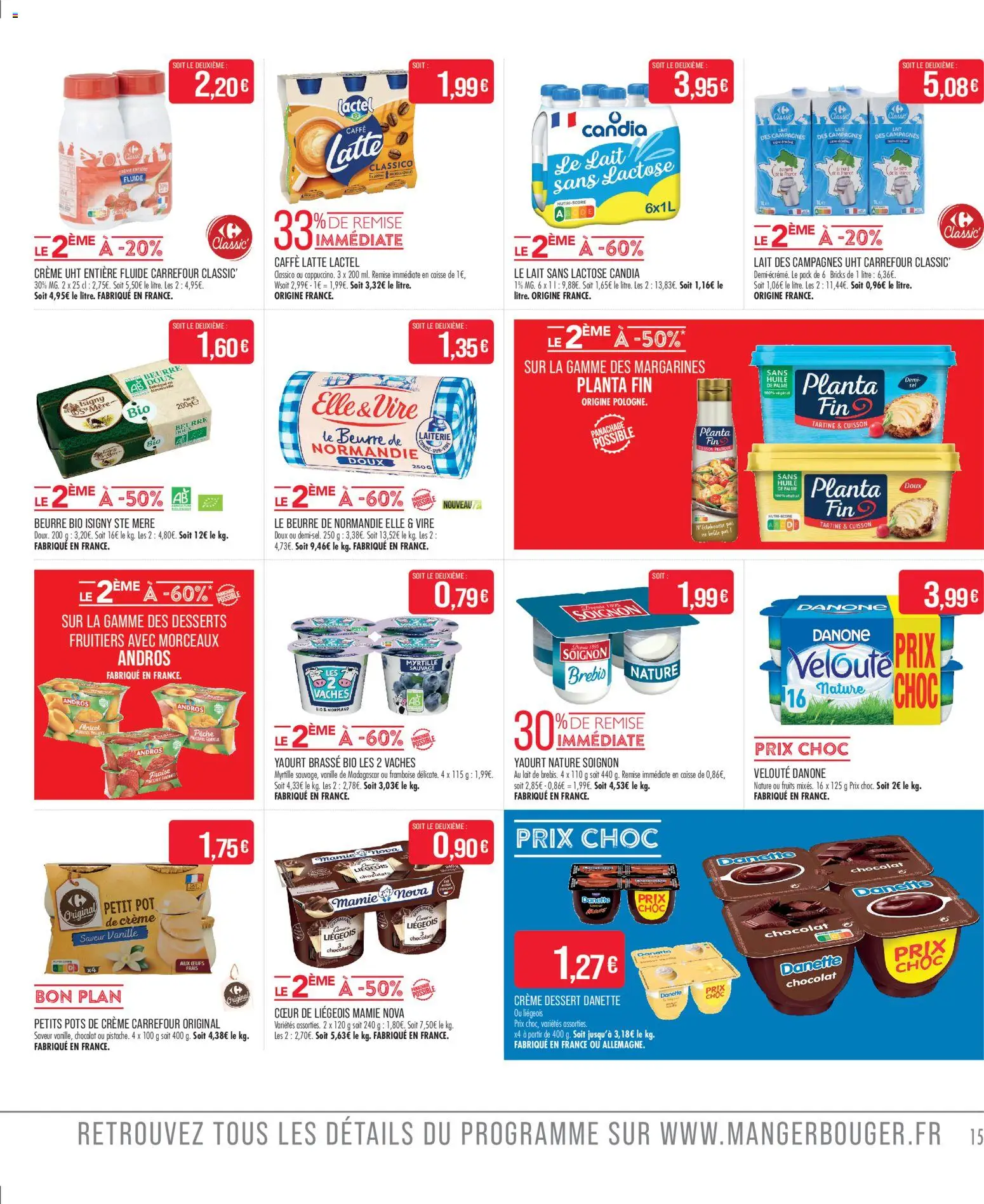 {H1} | Page: 15 | Produits: Framboise, Lait, Beurre, Yaourt